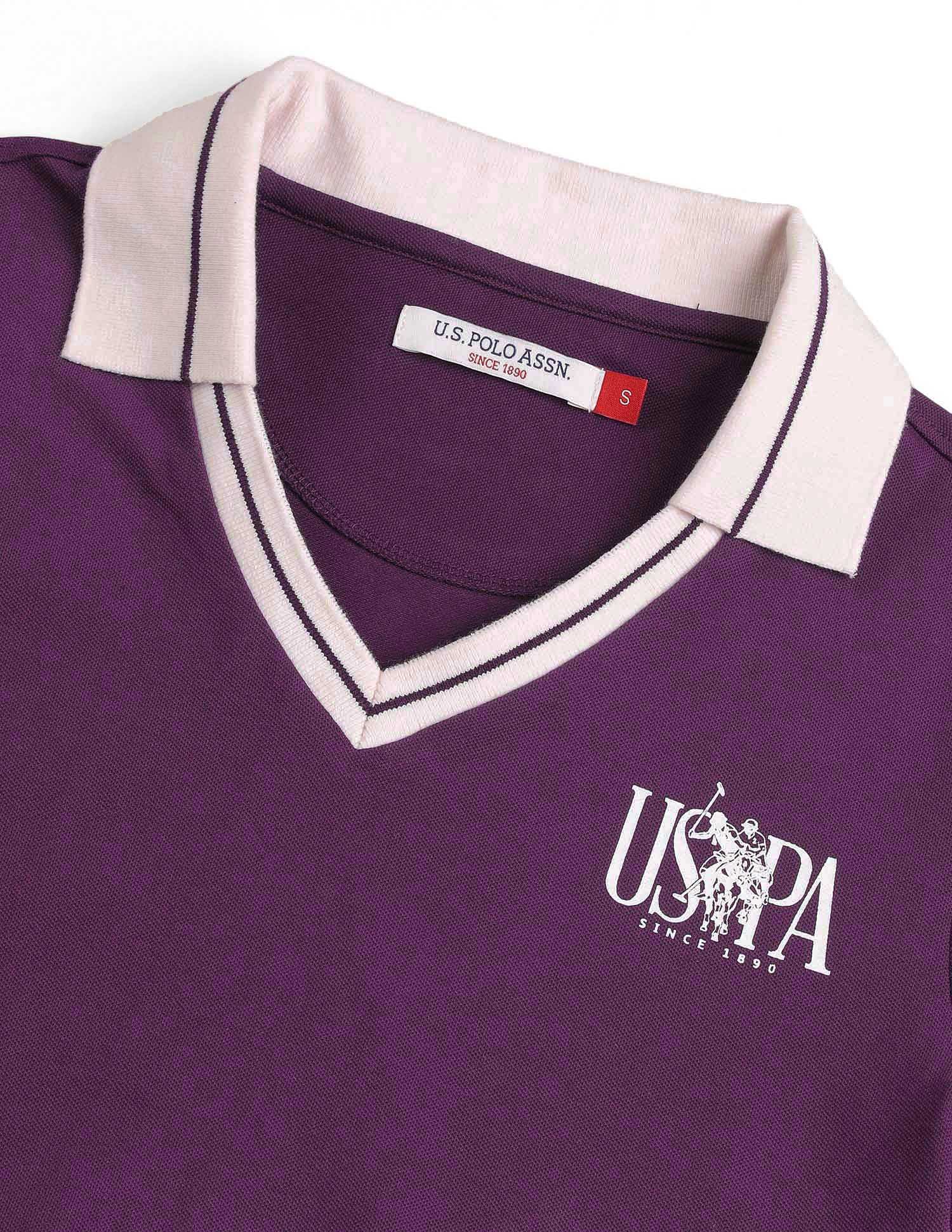 Regular Fit Solid Polo Shirt Wine - U.S. POLO ASSN. | Large