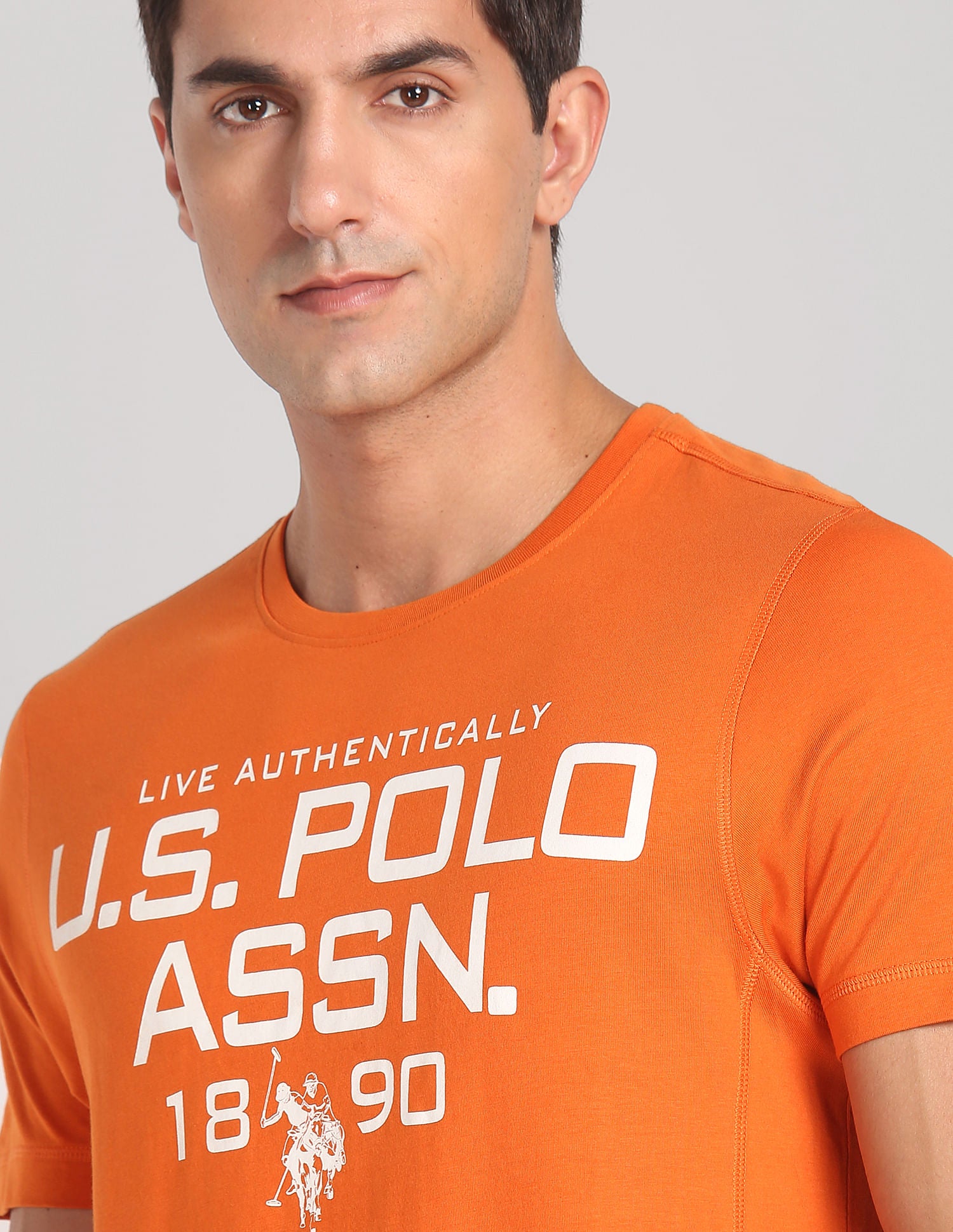 Crew Neck Tri Blend I682 Lounge T-Shirt - Pack Of 1 Orange - U.S. POLO ASSN. | Large