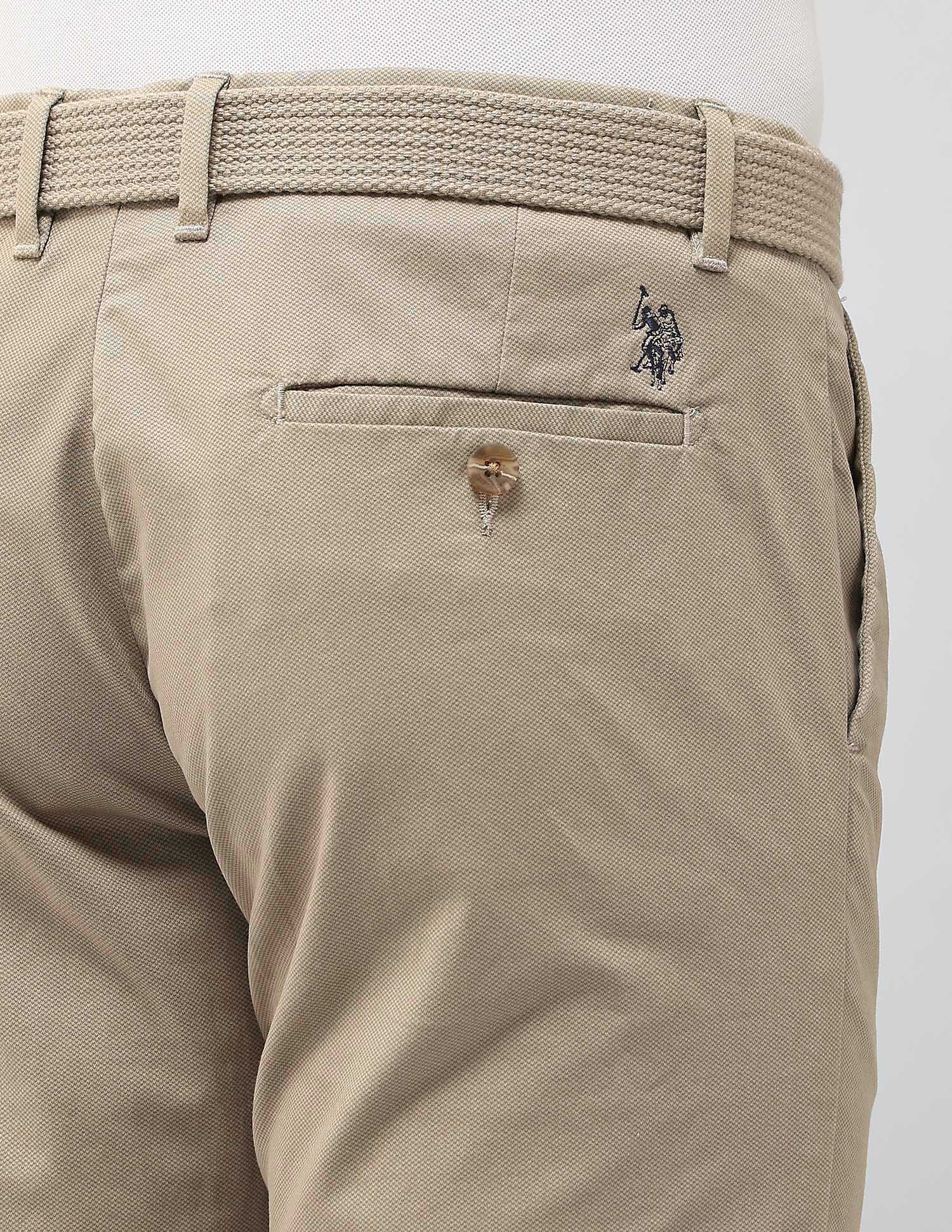 Denver Slim Fit Satin Trousers Khaki - U.S. POLO ASSN. | Large