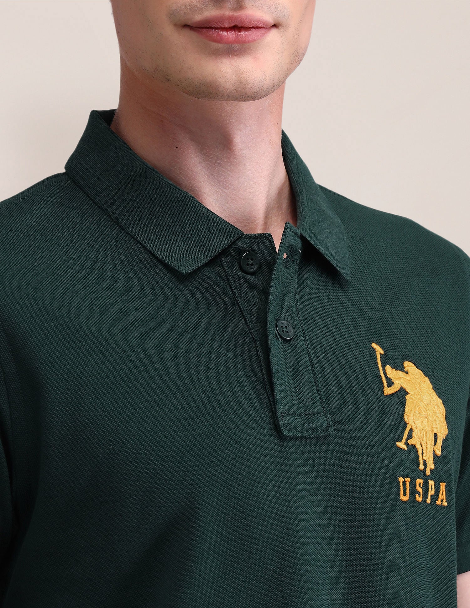 Solid Slim Fit Polo Shirt Olive - U.S. POLO ASSN. | Large