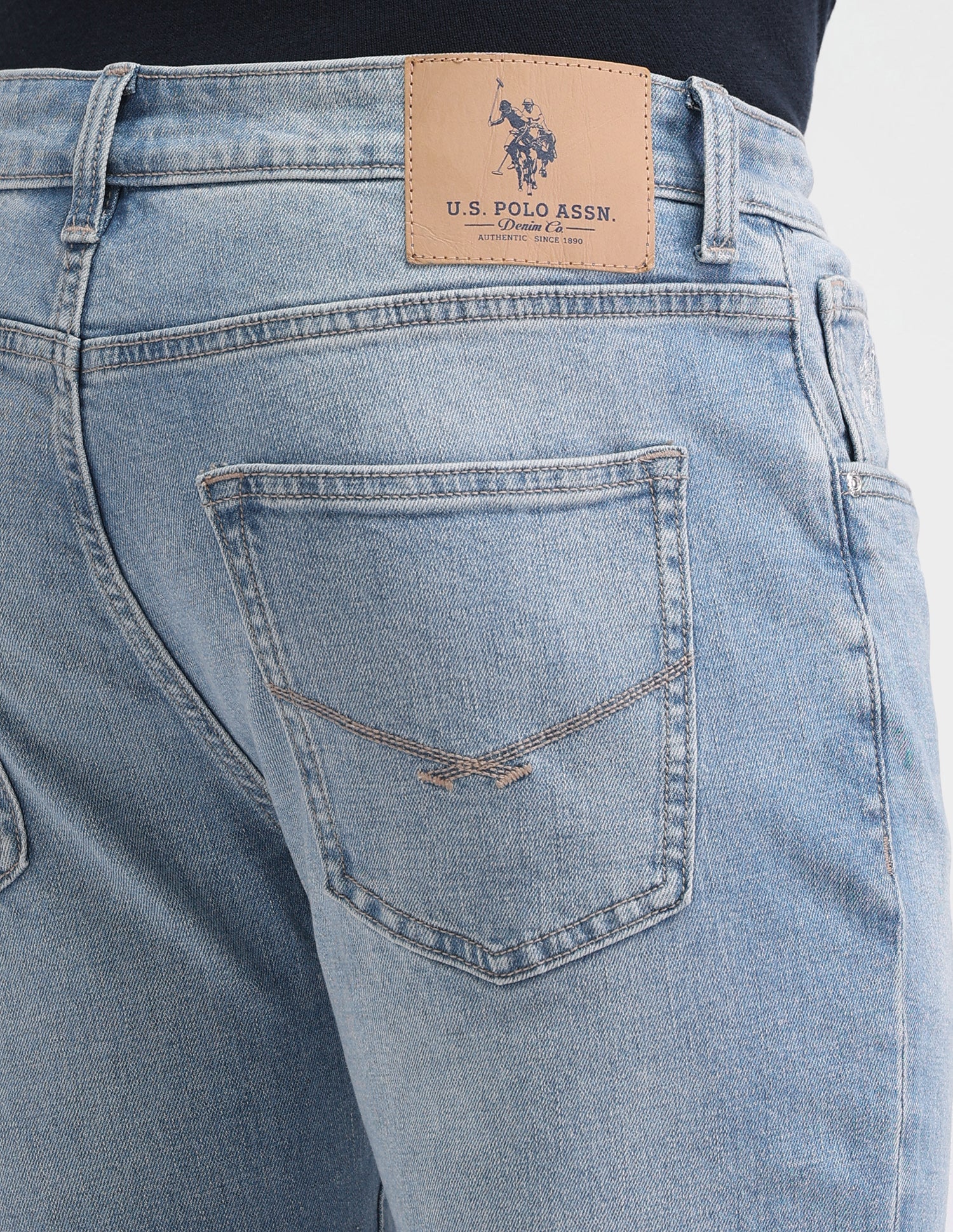 Harold Slim Straight Fit Blue Jeans Blue - U.S. POLO ASSN. | Large