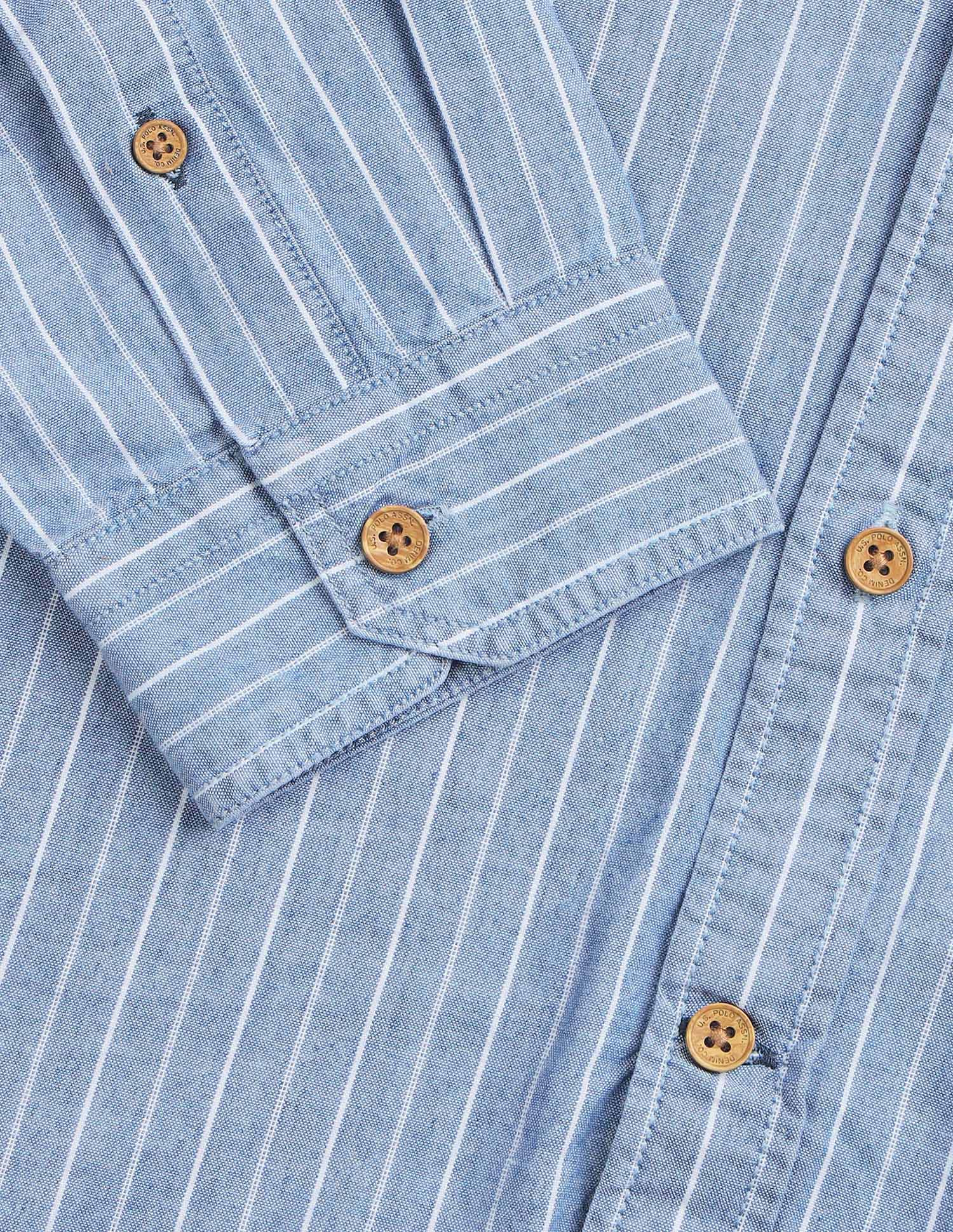 Vertical Striped Regular Fit Shirt Indigo - U.S. Polo Assn. India | Large