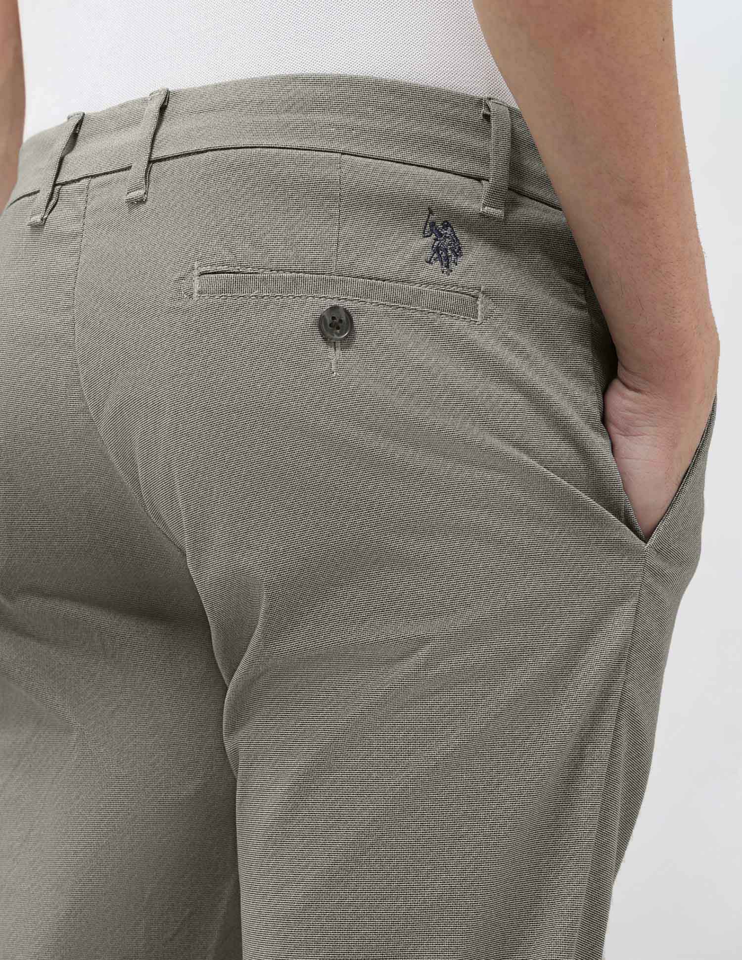 Textured Slim Fit Trousers Dark Grey - U.S. POLO ASSN. | Large