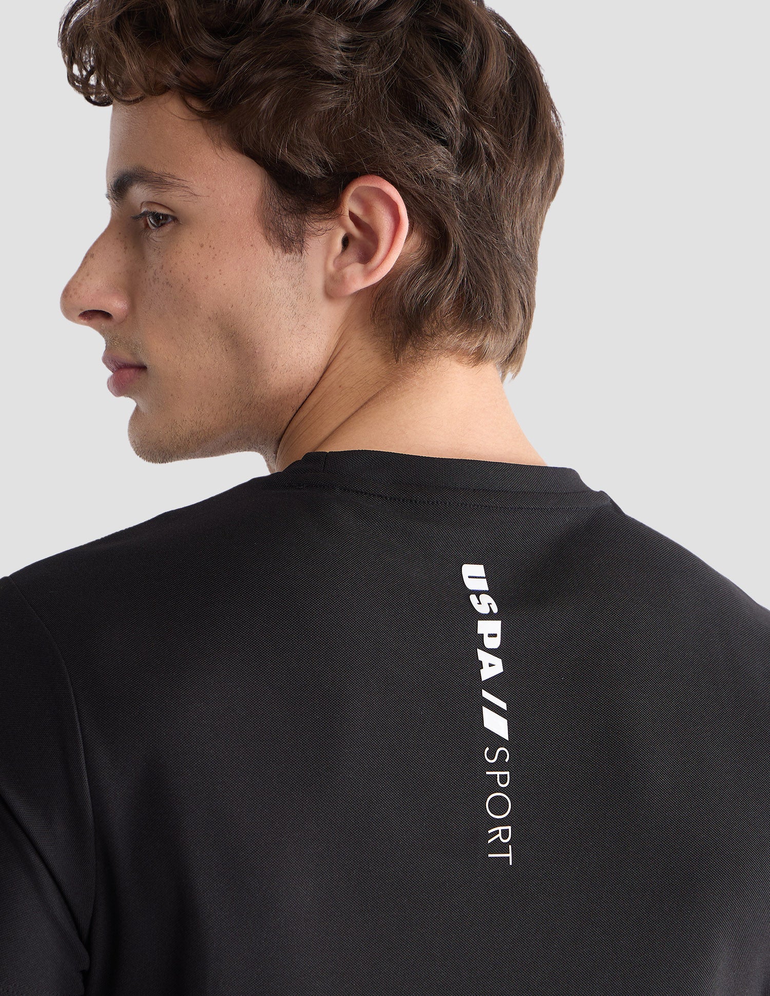 Solid Slim Fit Active T-Shirt Black - U.S. Polo Assn. India | Large