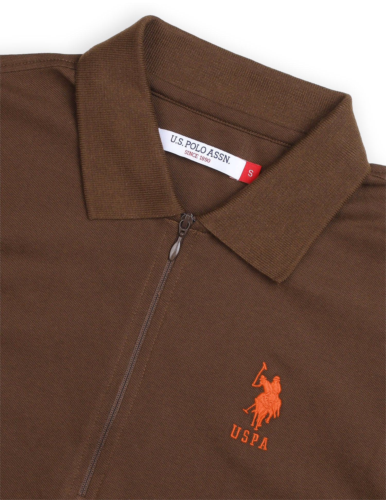 Solid Regular Fit Polo Shirt Brown - U.S. Polo Assn. India | Large