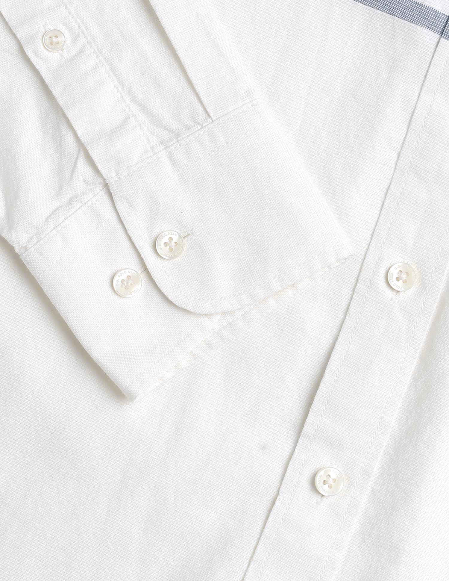 Tailored Fit Vertical Striped Shirt White - U.S. Polo Assn. India | Large