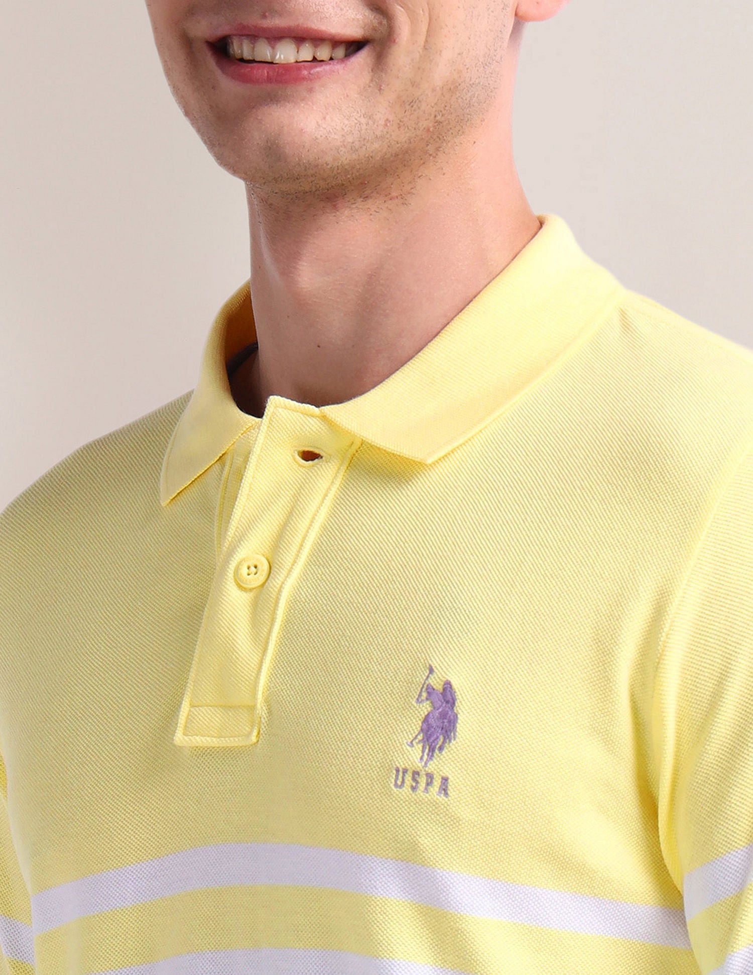 Colour Block Slim Polo Shirt Blue - U.S. Polo Assn. India | Large