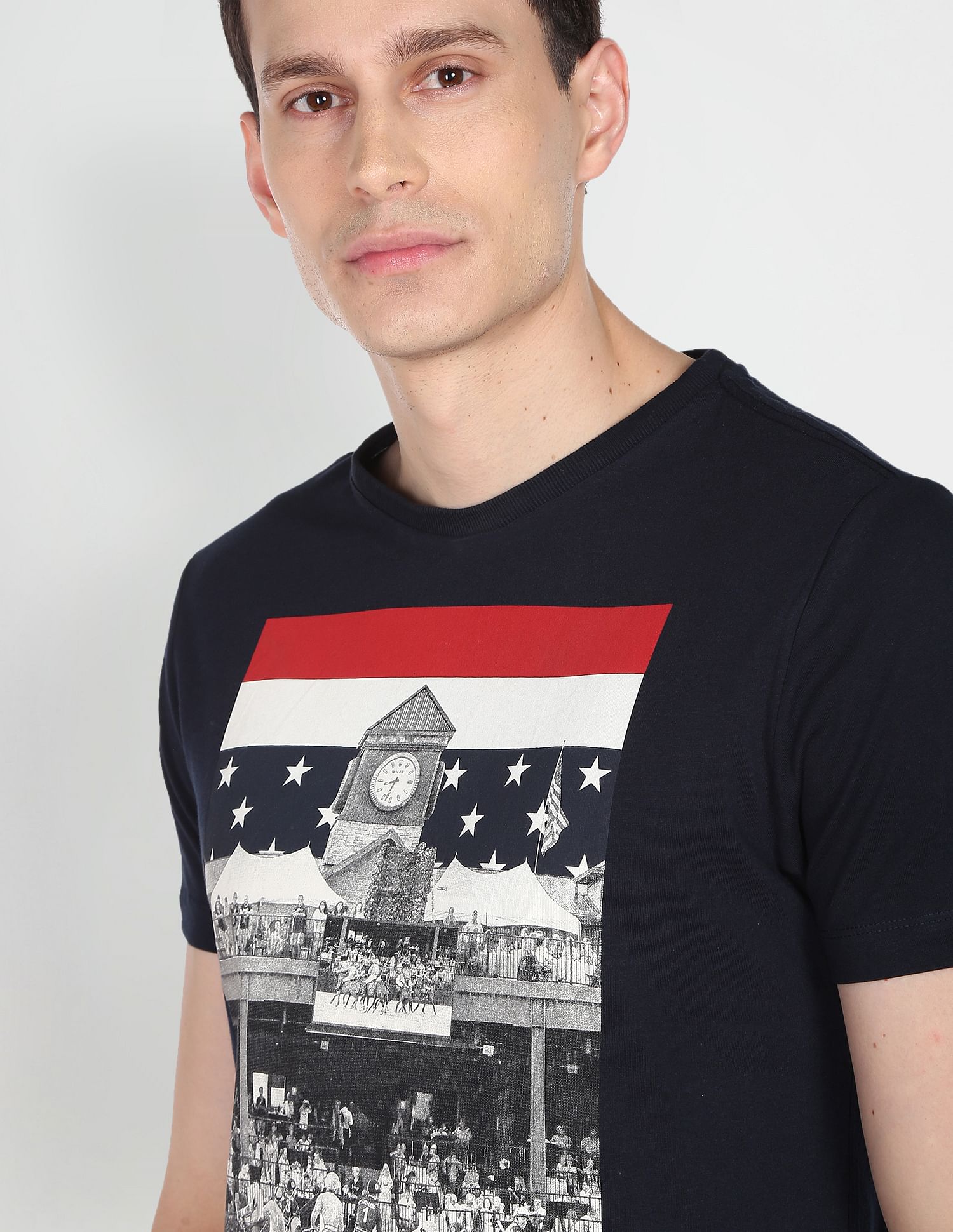 Graphic Print Cotton T-Shirt Navy - U.S. POLO ASSN. | Large