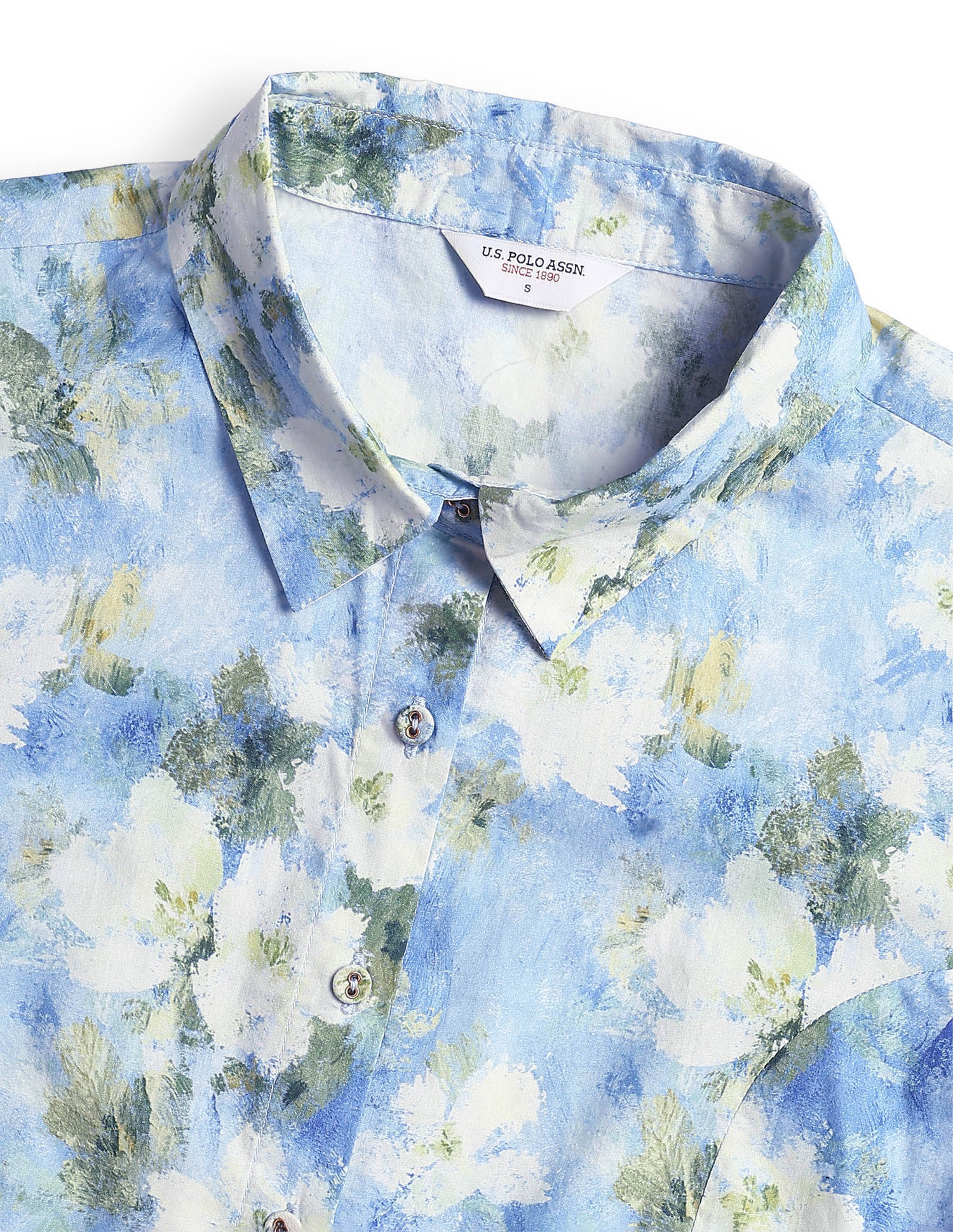 Floral Printed Fitted Puff Sleeve Shirt Multicolour - U.S. Polo Assn. India | Large