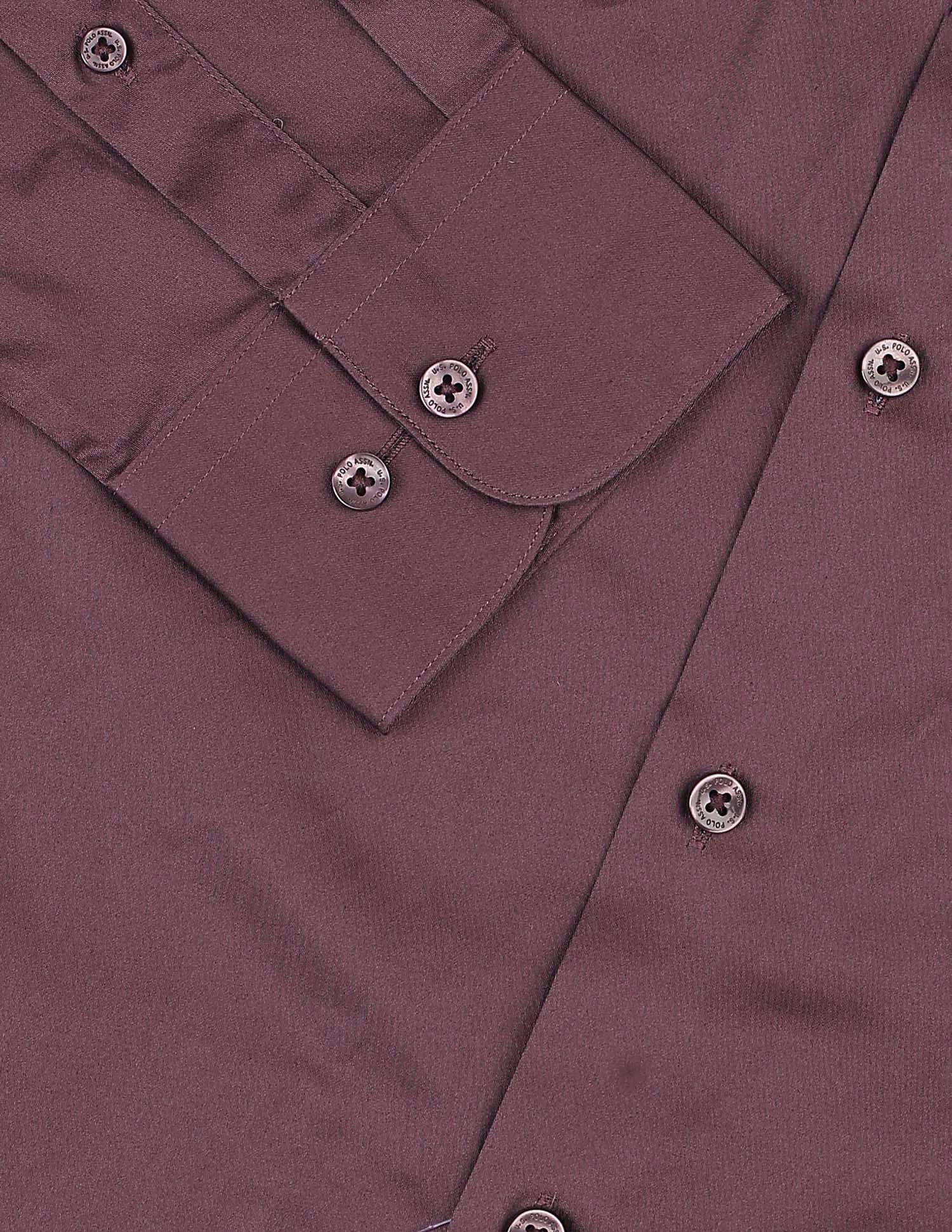 Satin Tailored Fit Shirt Wine - U.S. POLO ASSN. | Large