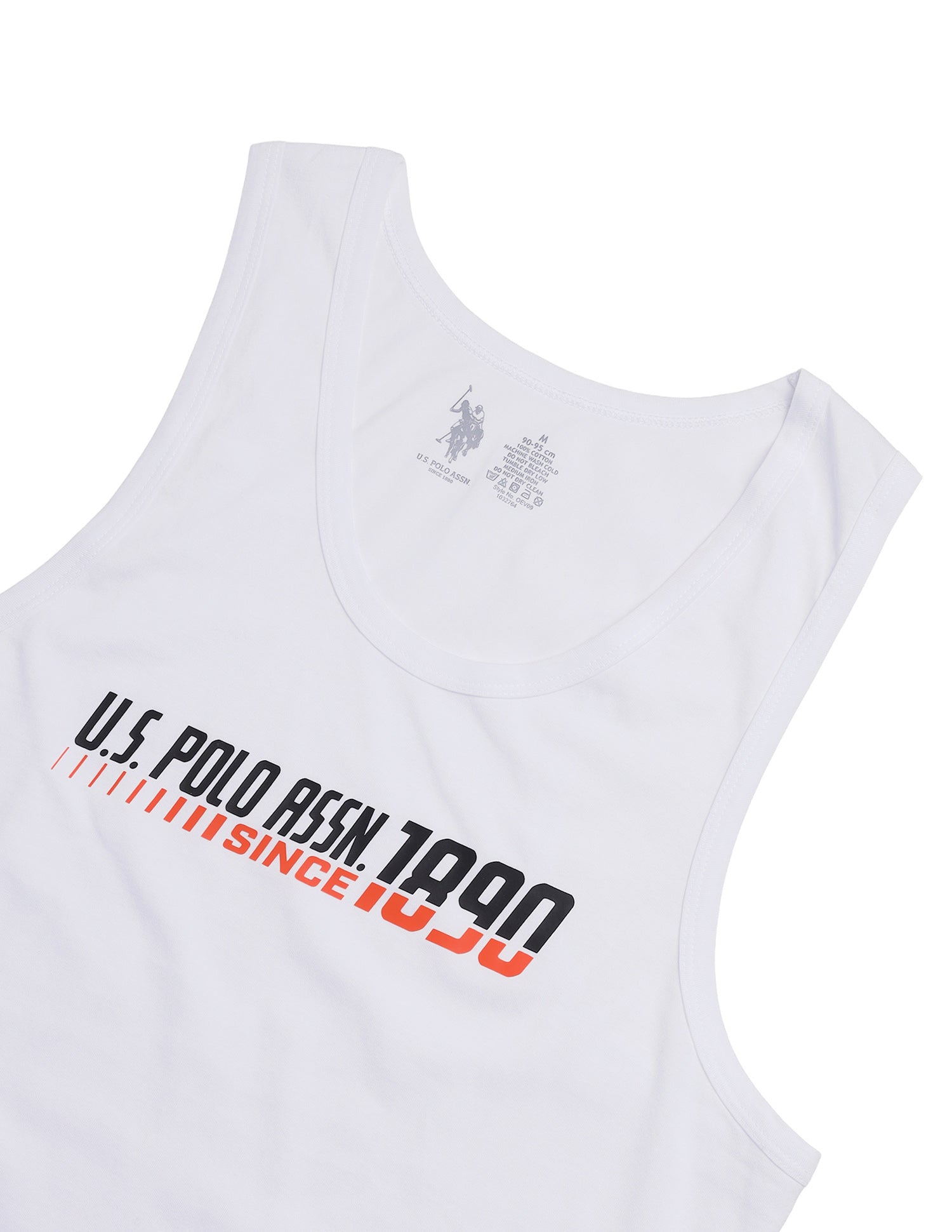 Graphic Printed Antimicrobial OEV09 Vest White - U.S. Polo Assn. India | Large