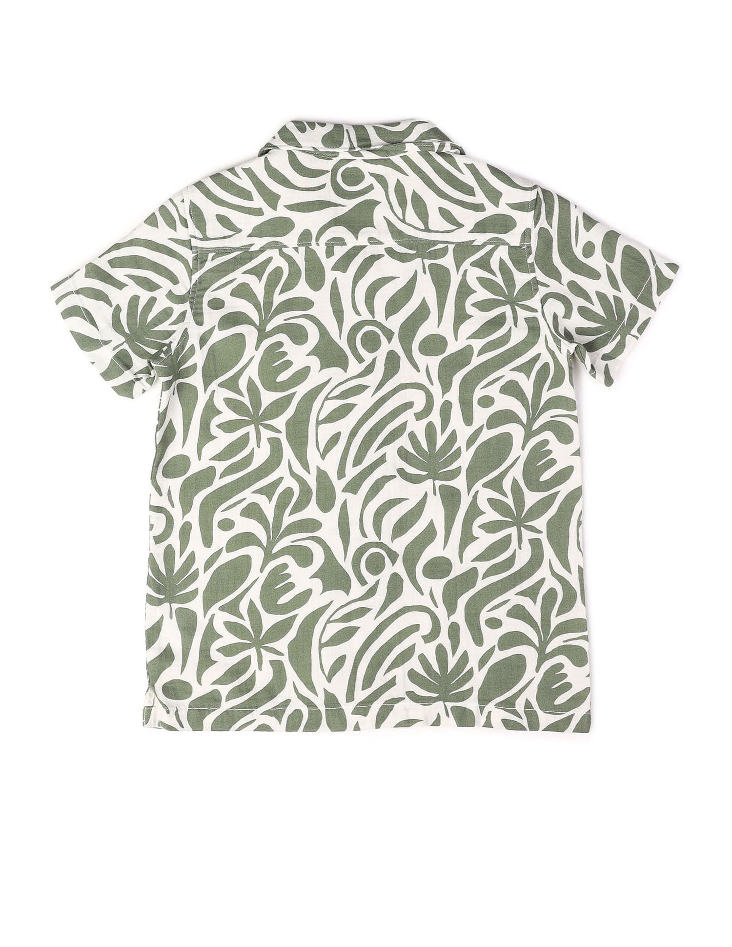 Boys Abstract Printed Cuban Shirt Green - U.S. POLO ASSN. | Large