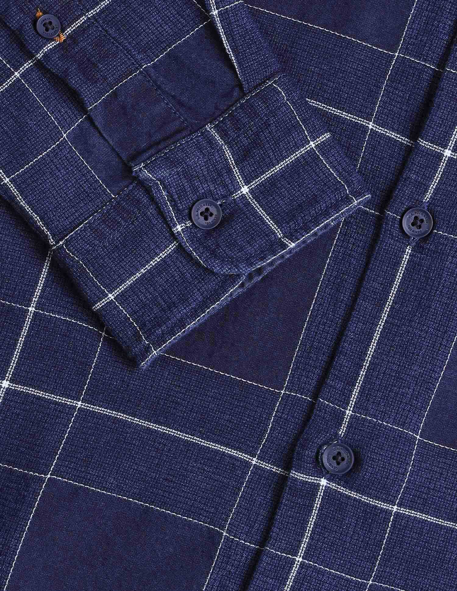 Grid Tattersall Checked Dobby Shirt Indigo - U.S. Polo Assn. India | Large