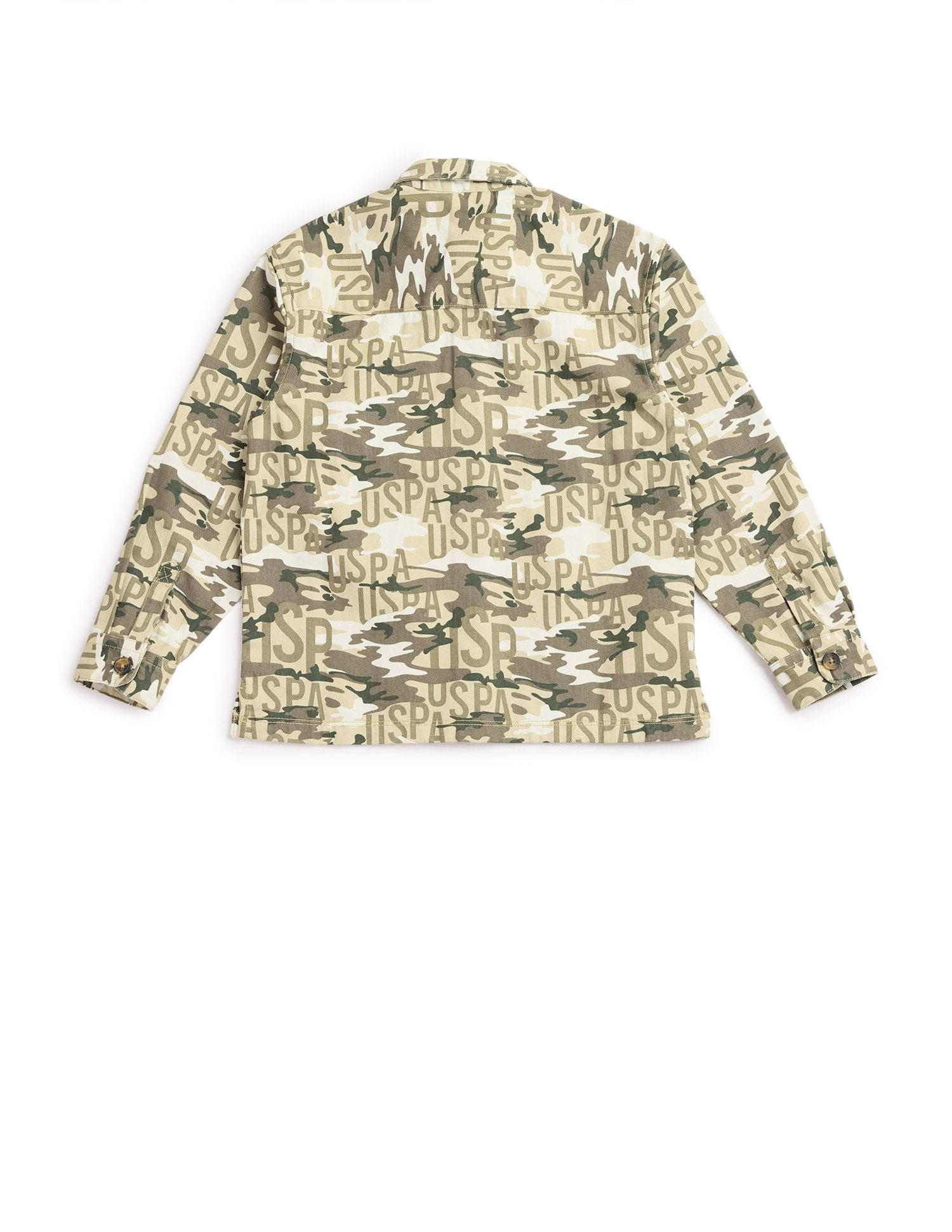 Boys Camouflage Printed Twill Shirt Olive - U.S. POLO ASSN. | Large