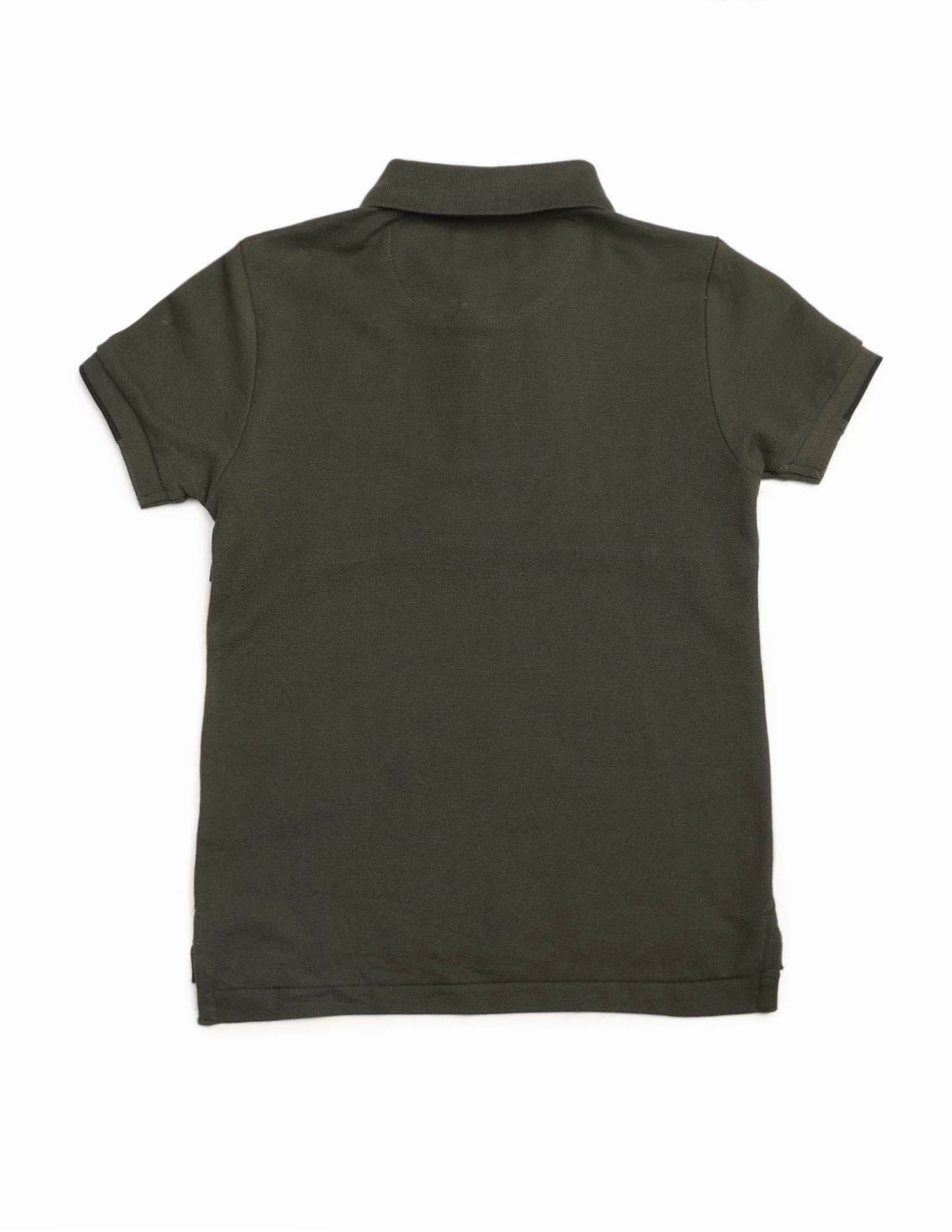 Boys Colour Blocked Brand Embossed Polo Shirt Olive - U.S. POLO ASSN. | Large