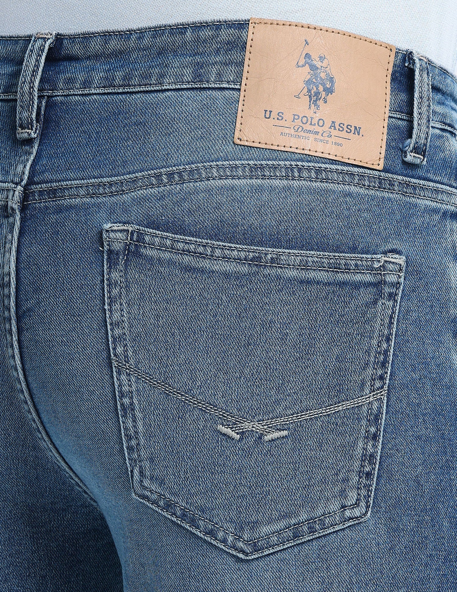 Slim Tapered Blue Jeans Blue - U.S. Polo Assn. India | Large