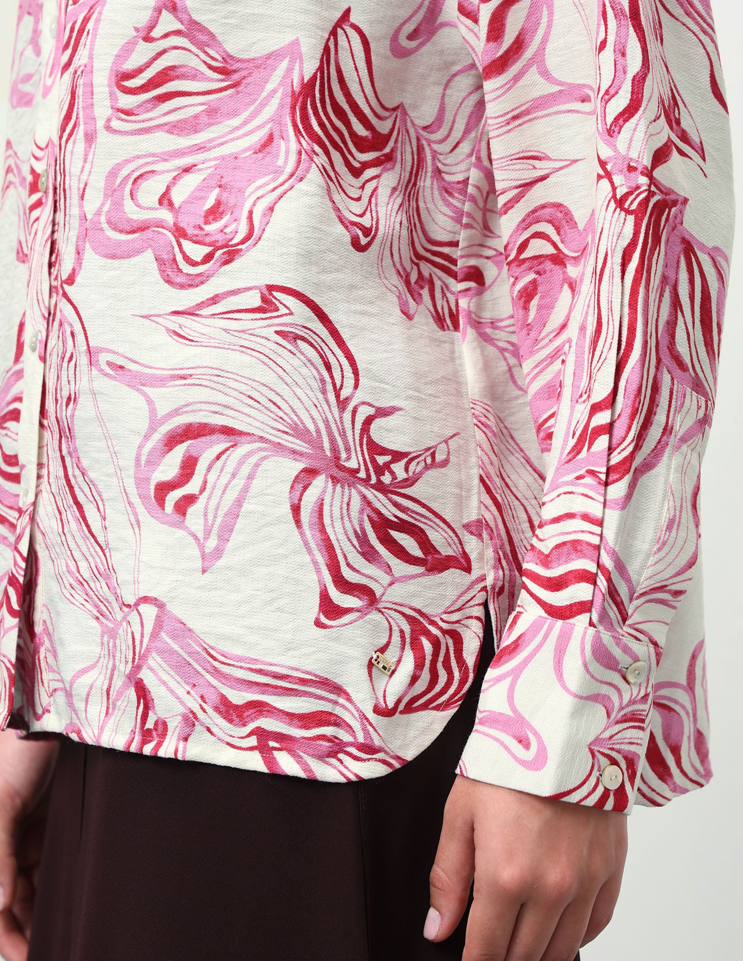 Abstract Printed Relaxed Fit Shirt Off-White - U.S. Polo Assn. India | Large