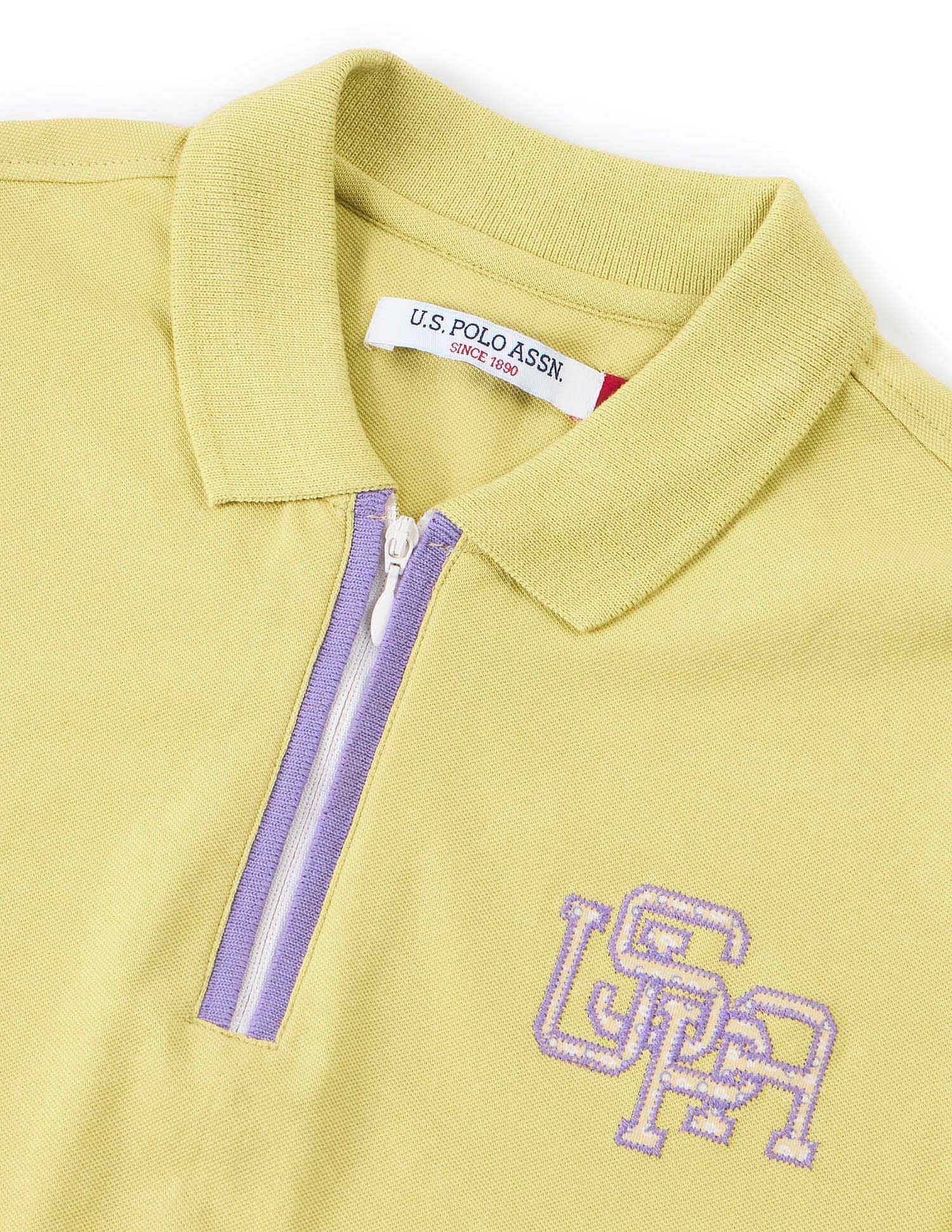 Regular Fit Tipped Polo Shirt Lime Green - U.S. Polo Assn. India | Large