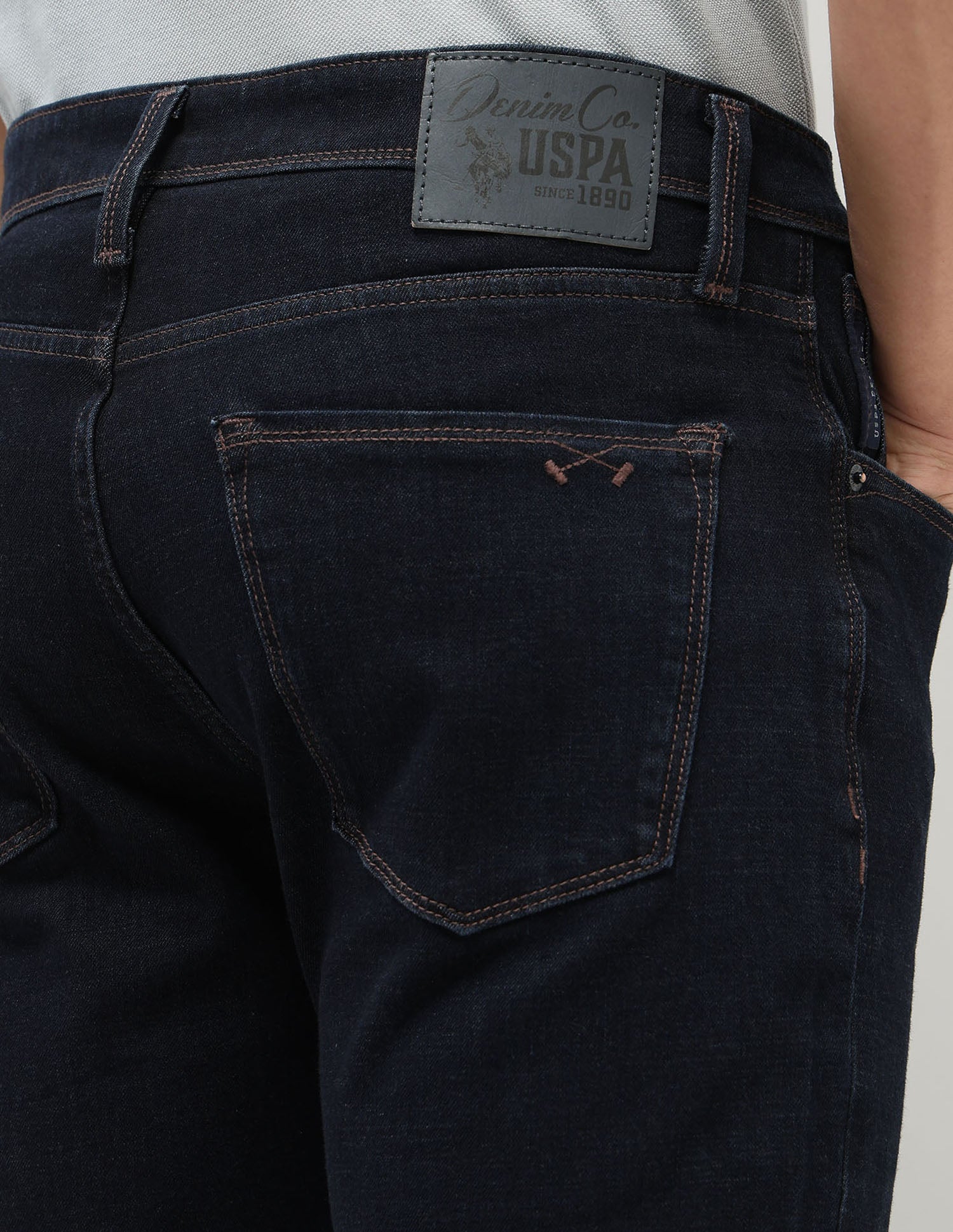 Cole Comfort Cropped Fit Blue Jeans Dark Blue - U.S. POLO ASSN. | Large