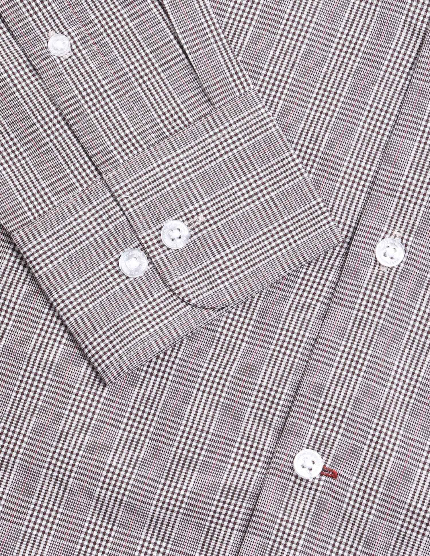 Glen Checked Tailored Fit Shirt Maroon - U.S. Polo Assn. India | Large