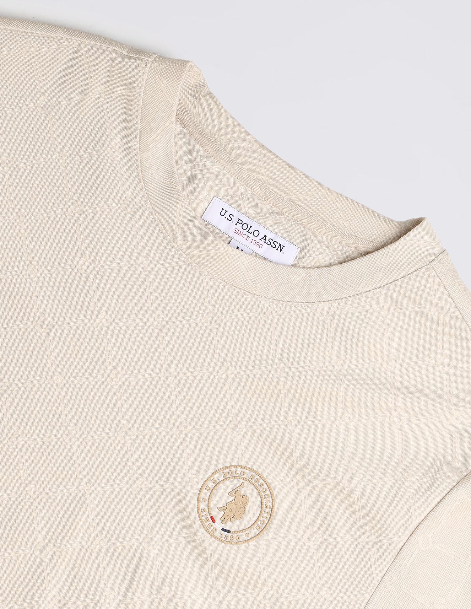 Self Design Brand Regular Fit Sweatshirt Beige - U.S. POLO ASSN. | Large