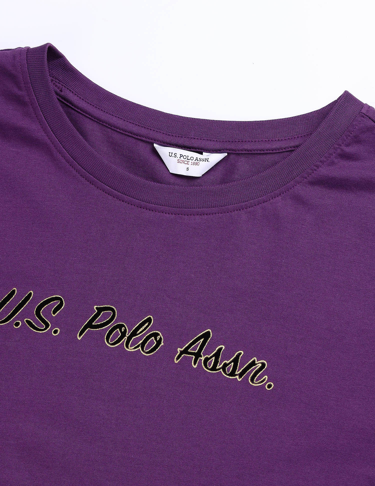 Crew Neck Regular Fit Tshirt With Flock Print Wine - U.S. POLO ASSN. | Large