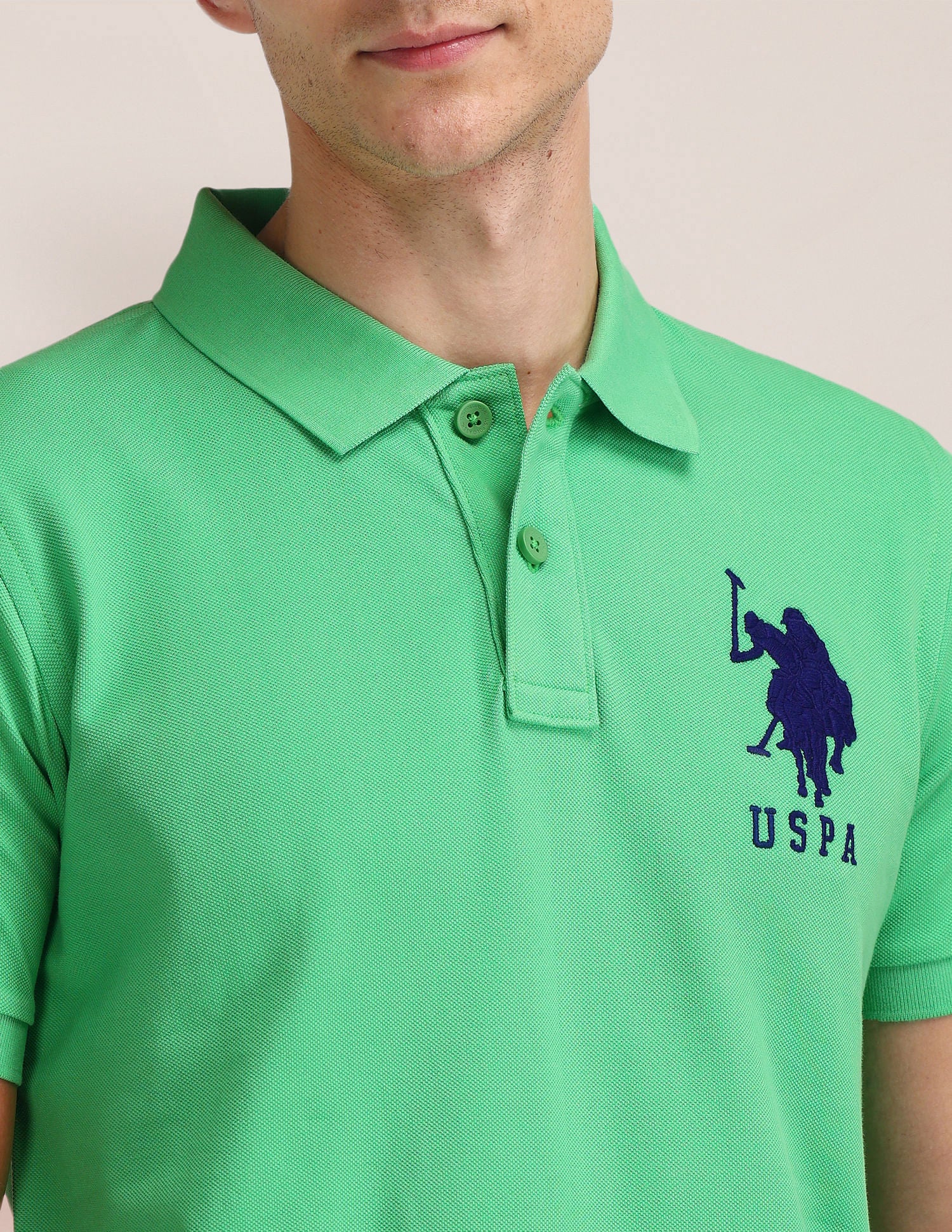 Slim Fit Solid Polo Shirt Green - U.S. POLO ASSN. | Large