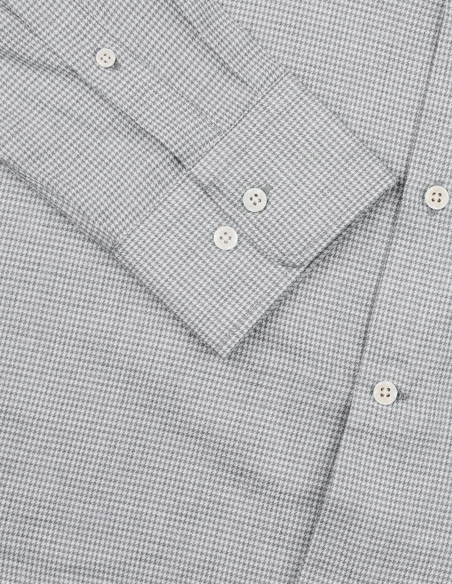 Houndstooth Printed Twill Shirt Light Grey - U.S. Polo Assn. India | Large