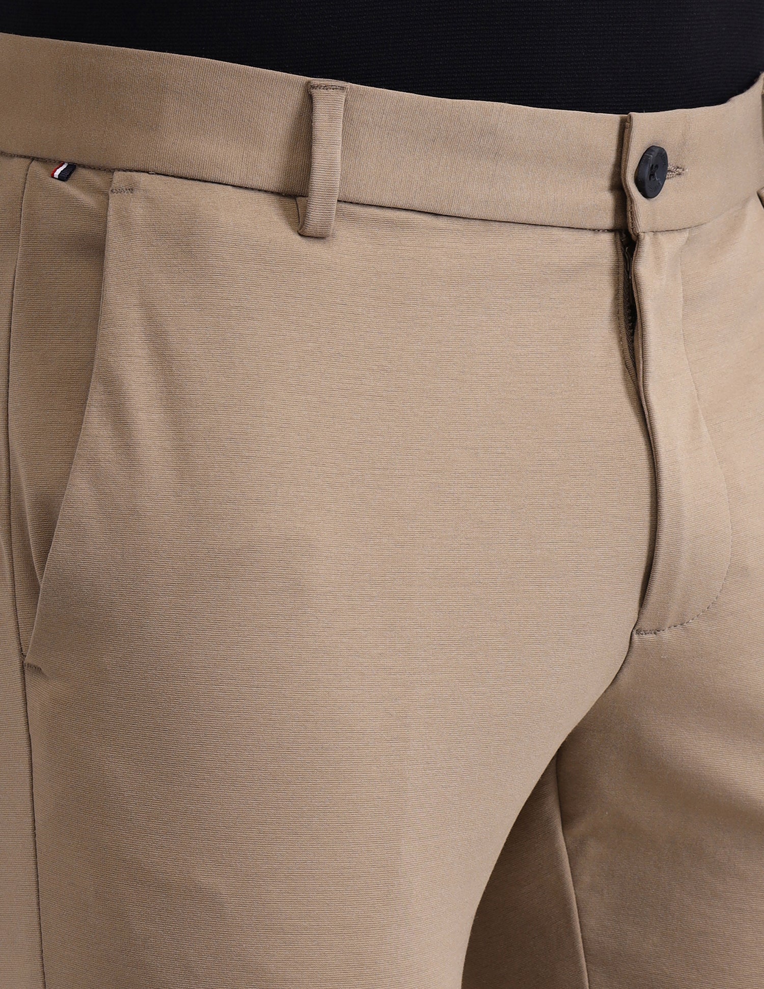 Austin Slim Fit Solid Trousers Khaki - U.S. Polo Assn. India | Large