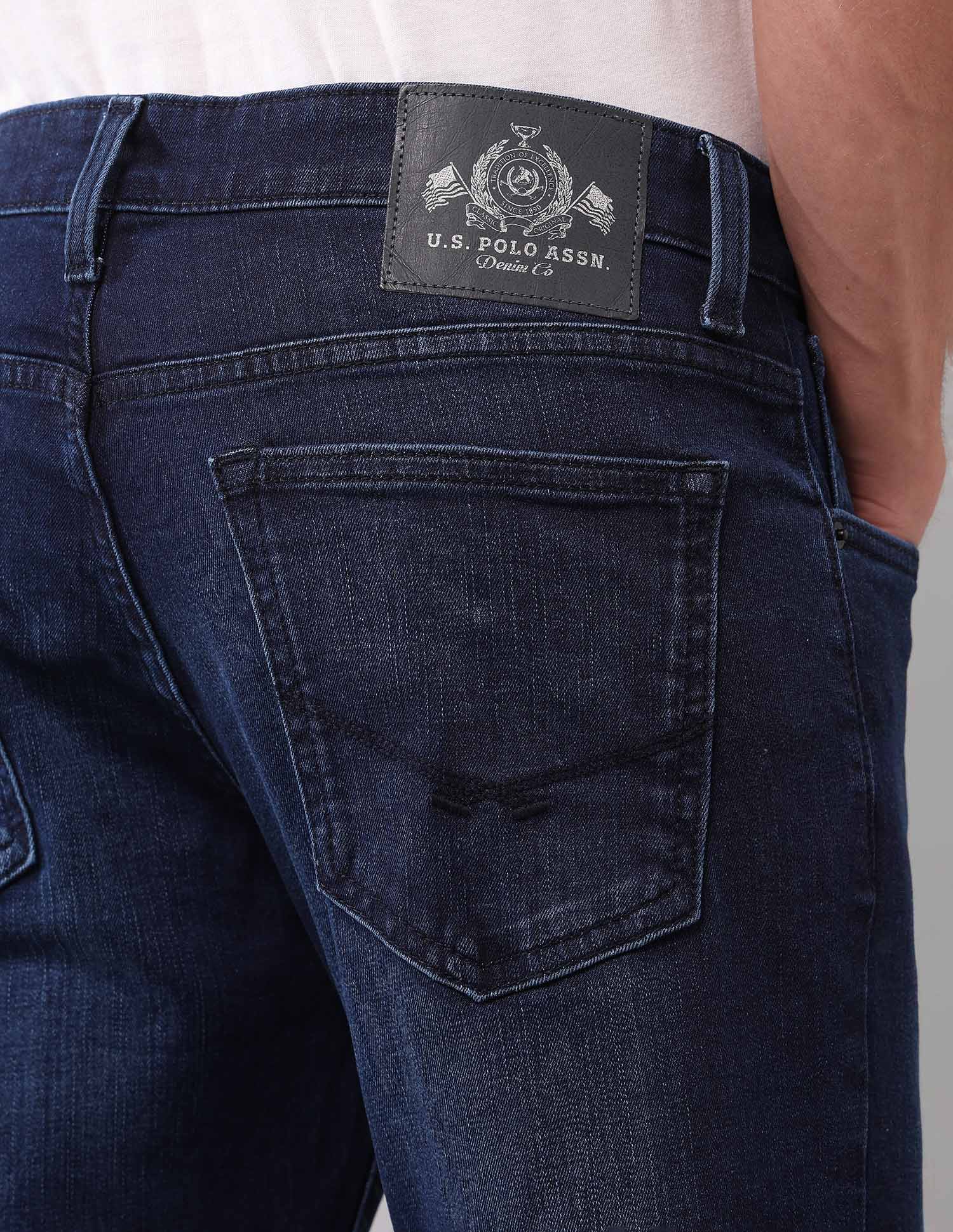Brandon Slim Tapered Fit Blue Jeans Blue - U.S. POLO ASSN. | Large