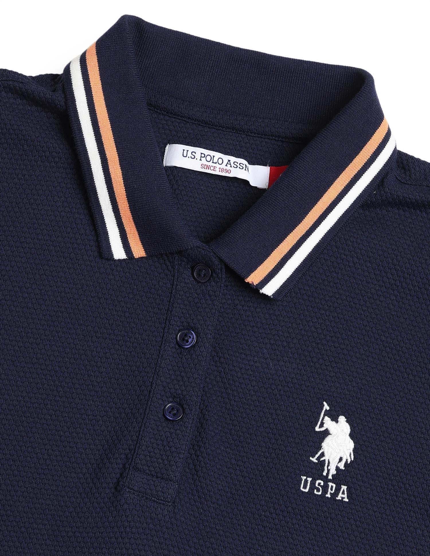 Relaxed Fit Solid Polo Shirt Blue - U.S. Polo Assn. India | Large