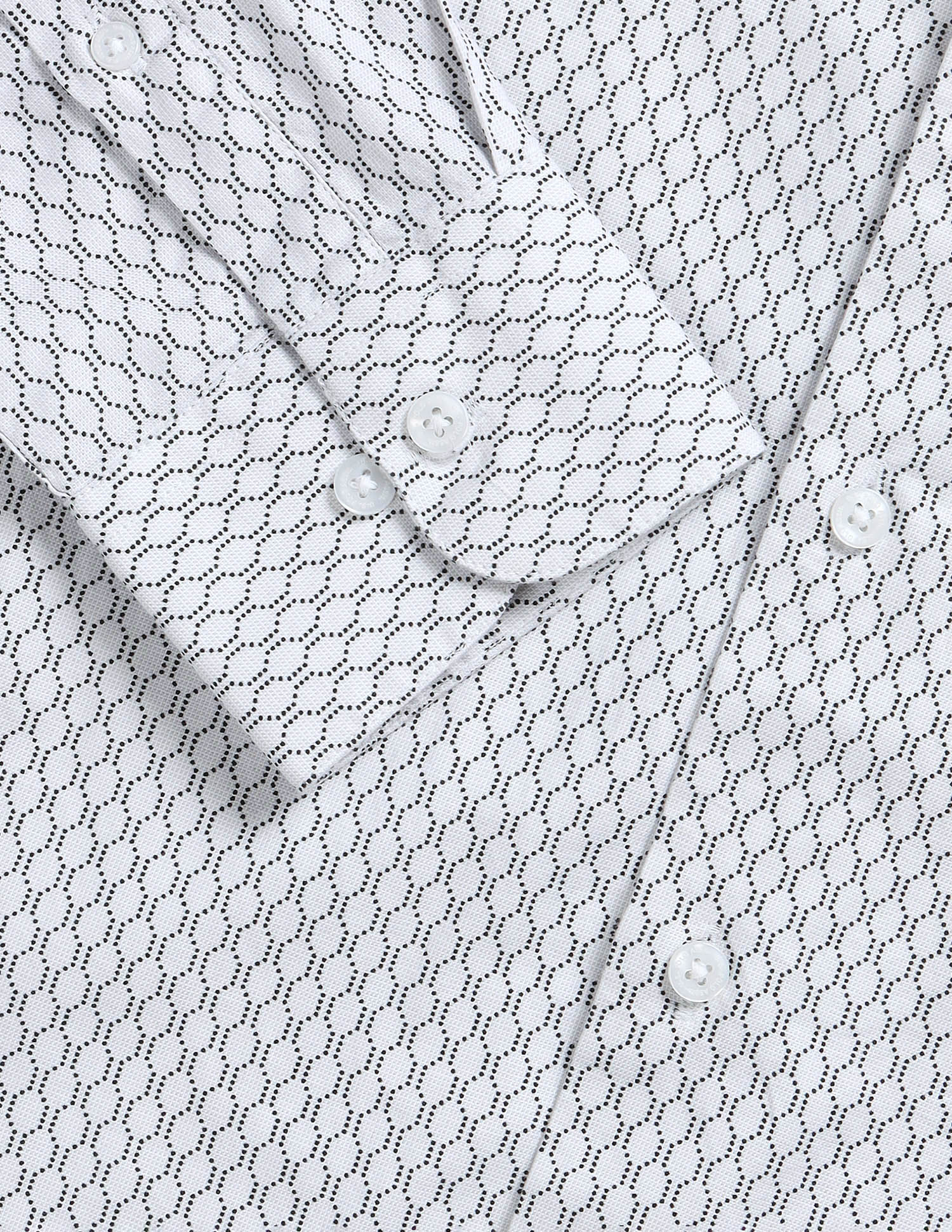 Tailored Fit Geometric Printed Shirt Light Grey - U.S. Polo Assn. India | Large