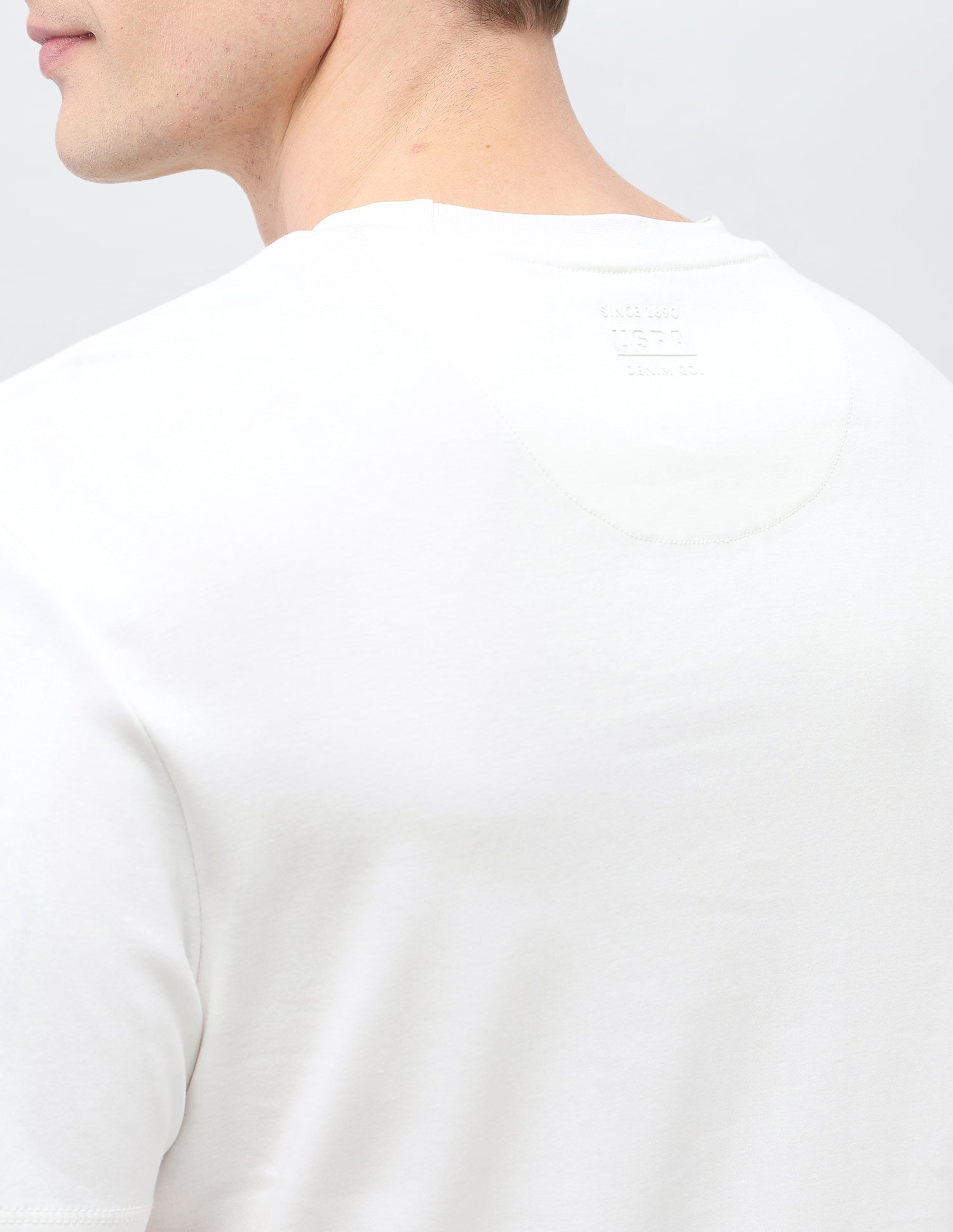 Graphic Brand Printed Slim Fit Black & Gold T-Shirt Ivory - U.S. Polo Assn. India | Large