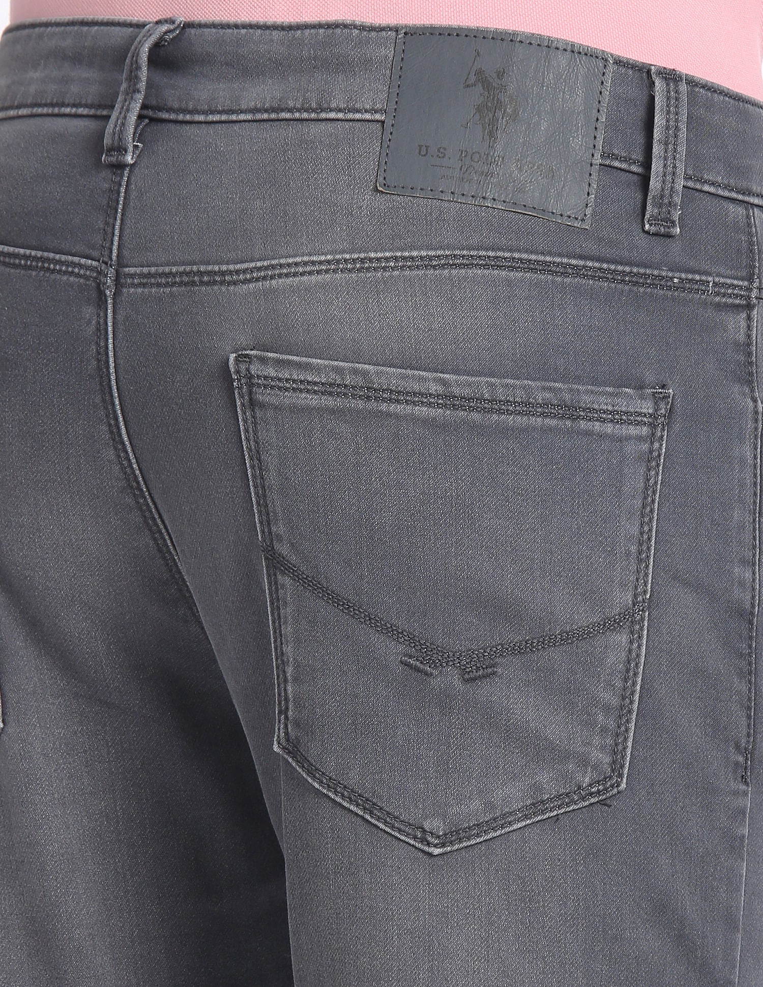 Regallo Skinny Fit Stone Wash Jeans Grey - U.S. POLO ASSN. | Large