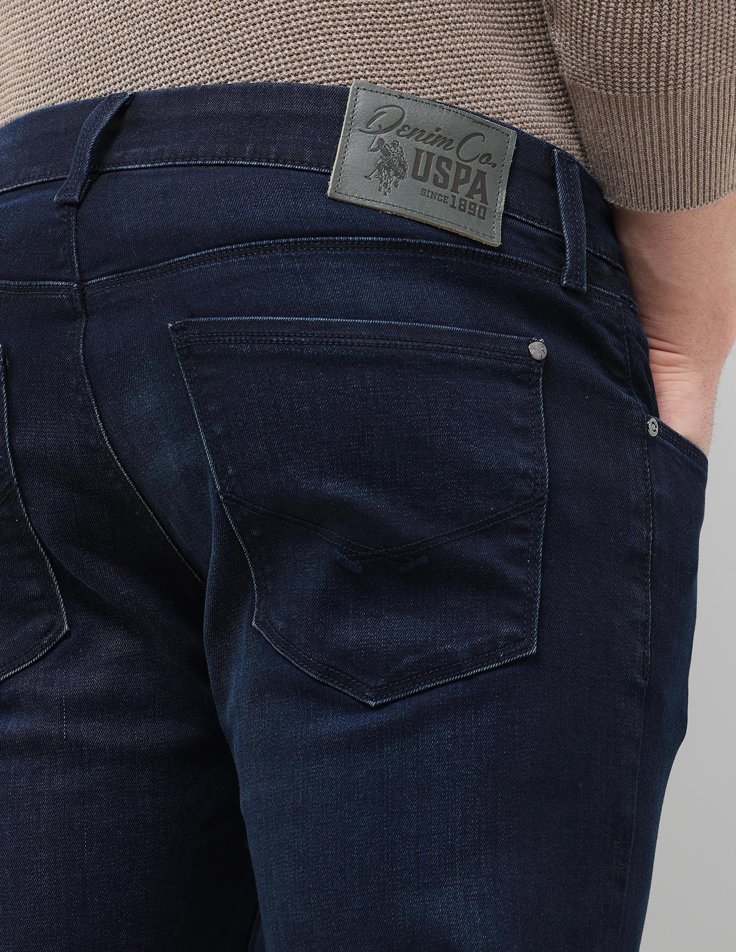 Brandon Slim Tapered Fit Blue Jeans Dark Blue - U.S. POLO ASSN. | Large