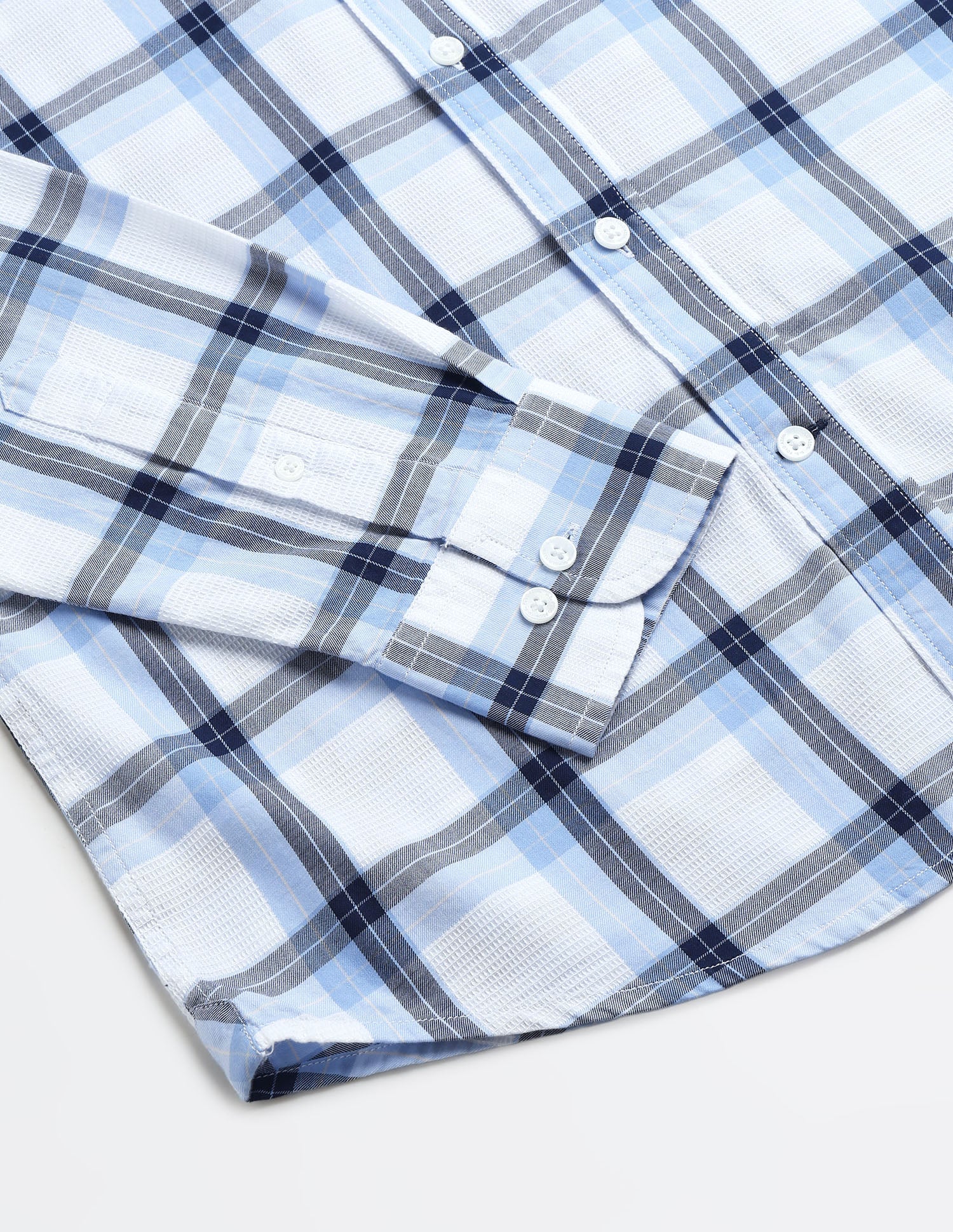 White Harbour Tartan Checked Shirt Blue - U.S. Polo Assn. India | Large