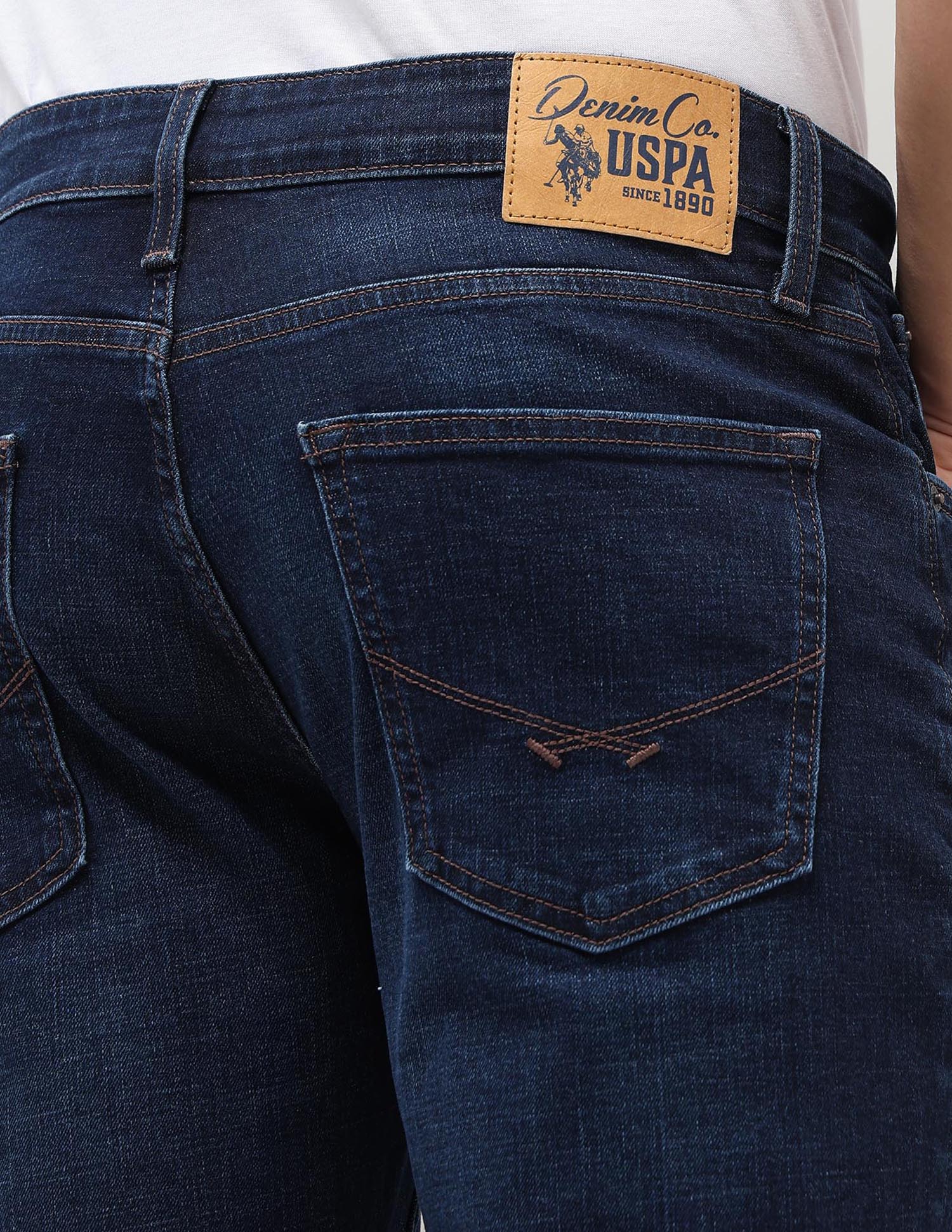 Cole Comfort Cropped Fit Blue Jeans Dark Blue - U.S. POLO ASSN. | Large