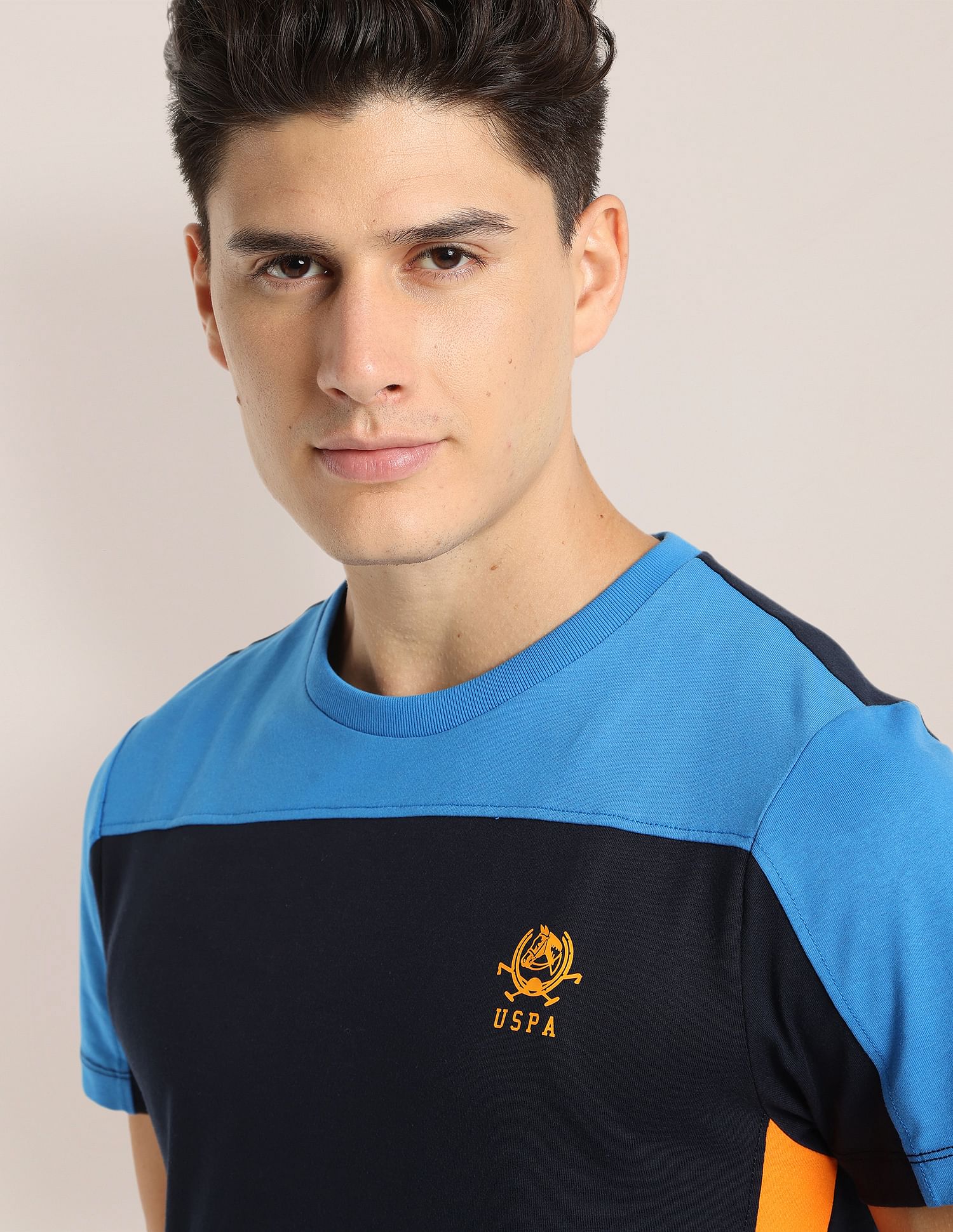 Colour Block Active T-Shirt Navy - U.S. Polo Assn. India | Large