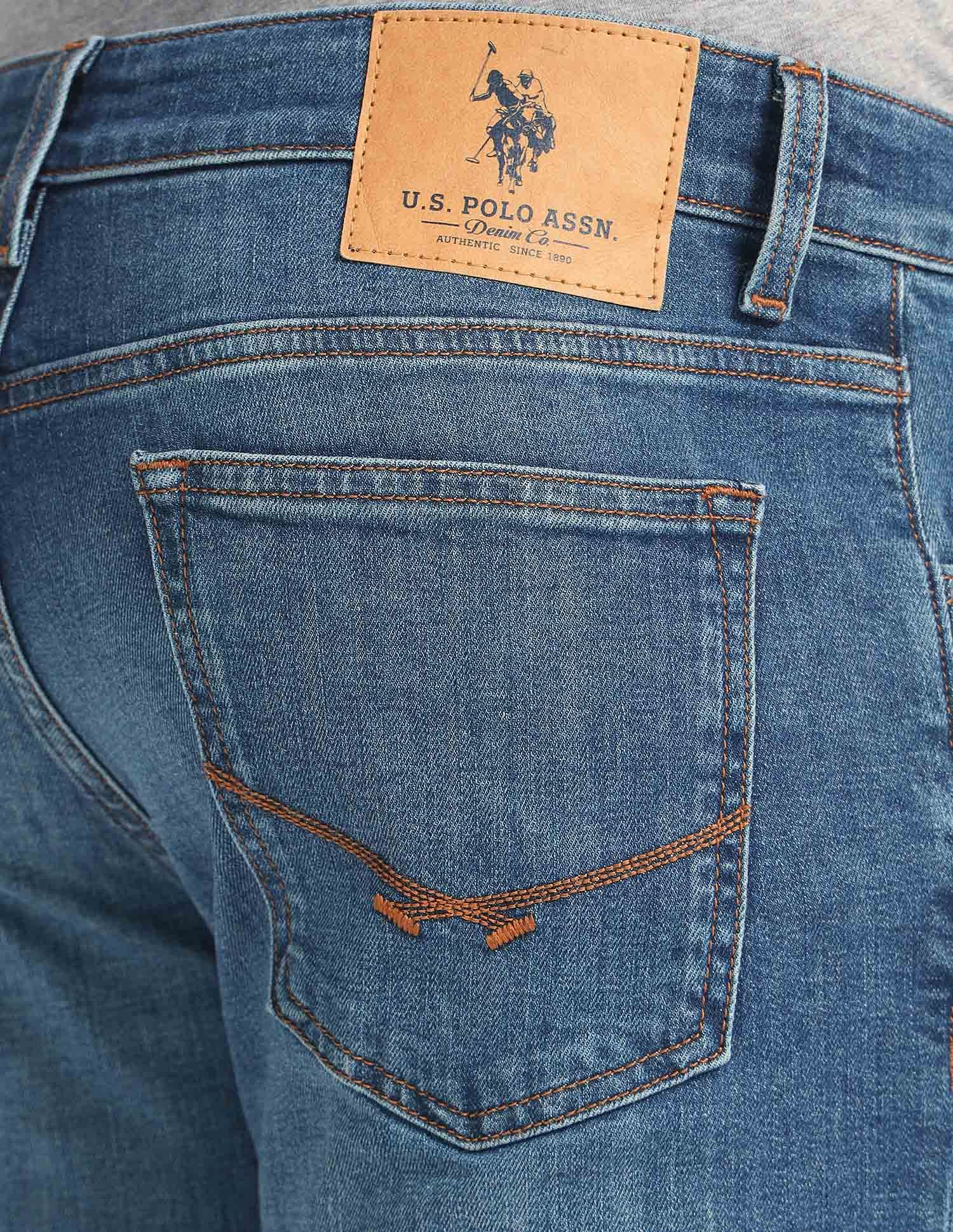 Brandon Slim Tapered Fit Blue Jeans Blue - U.S. POLO ASSN. | Large