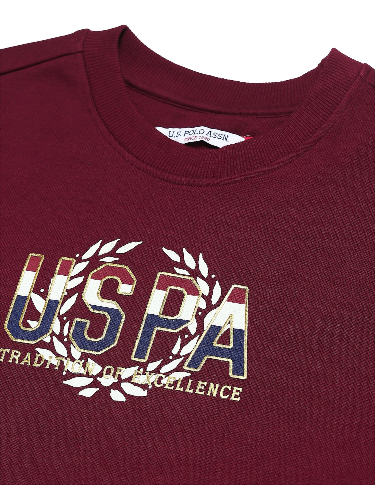 Hd Print Regular Fit Sweatshirt Maroon - U.S. POLO ASSN. | Large