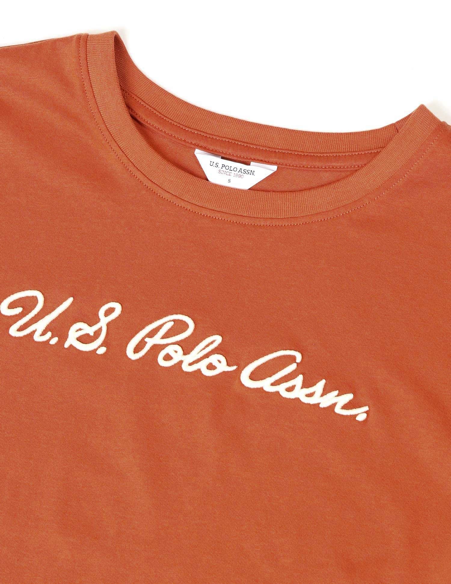 Regular Fit Brand Printed T-Shirt Brown - U.S. POLO ASSN. | Large