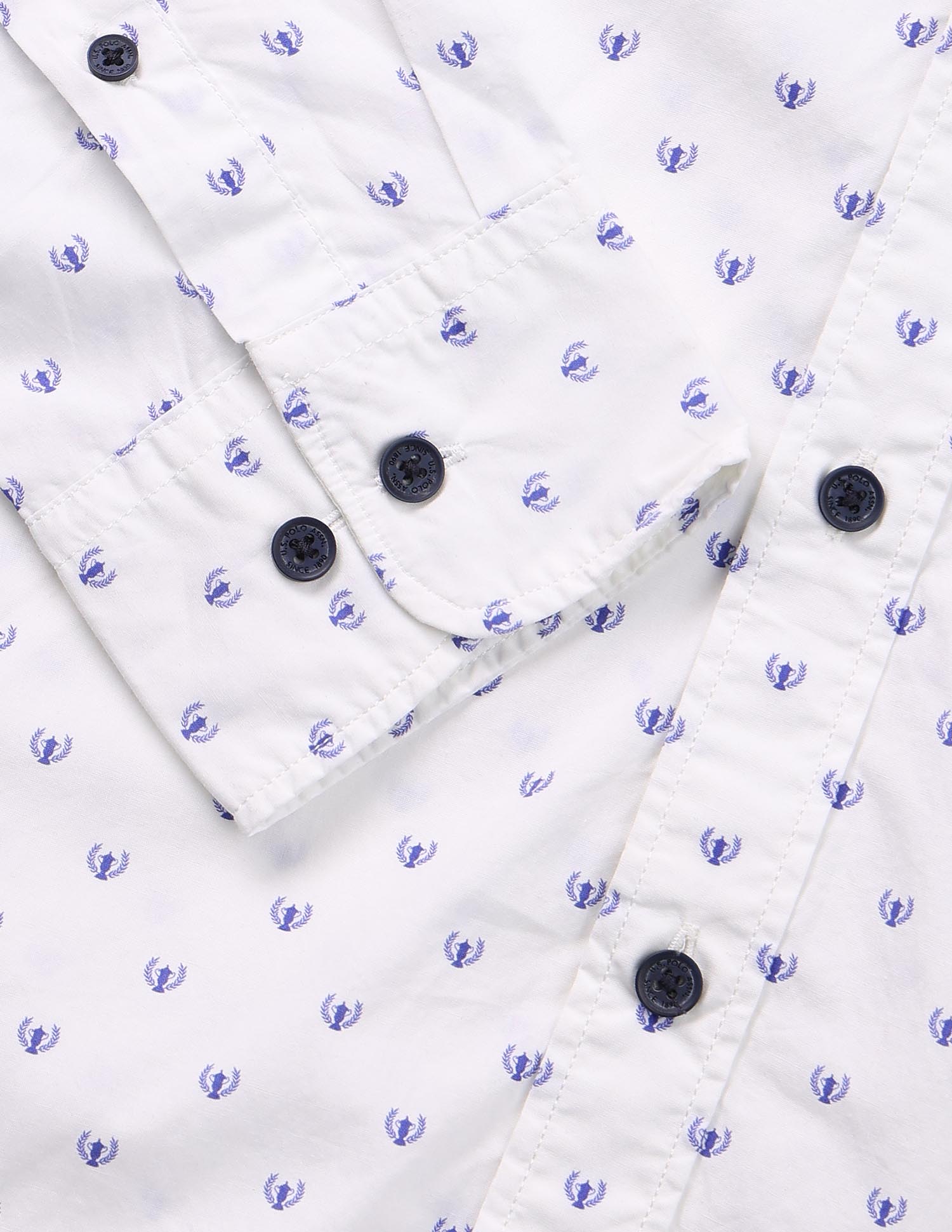 Crest Print Shirt White - U.S. POLO ASSN. | Large