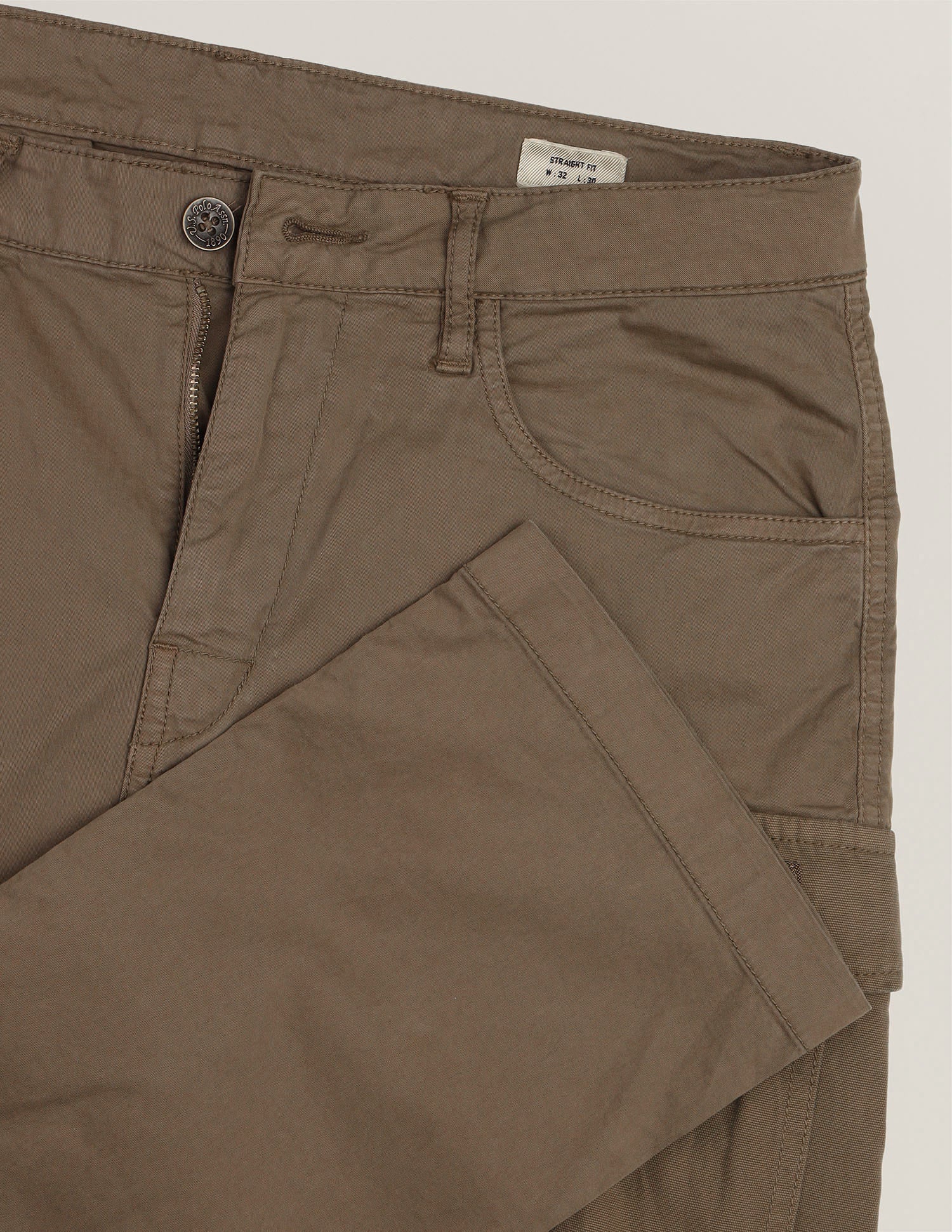 Harold Slim Straight Fit Twill Cargos Brown - U.S. Polo Assn. India | Large