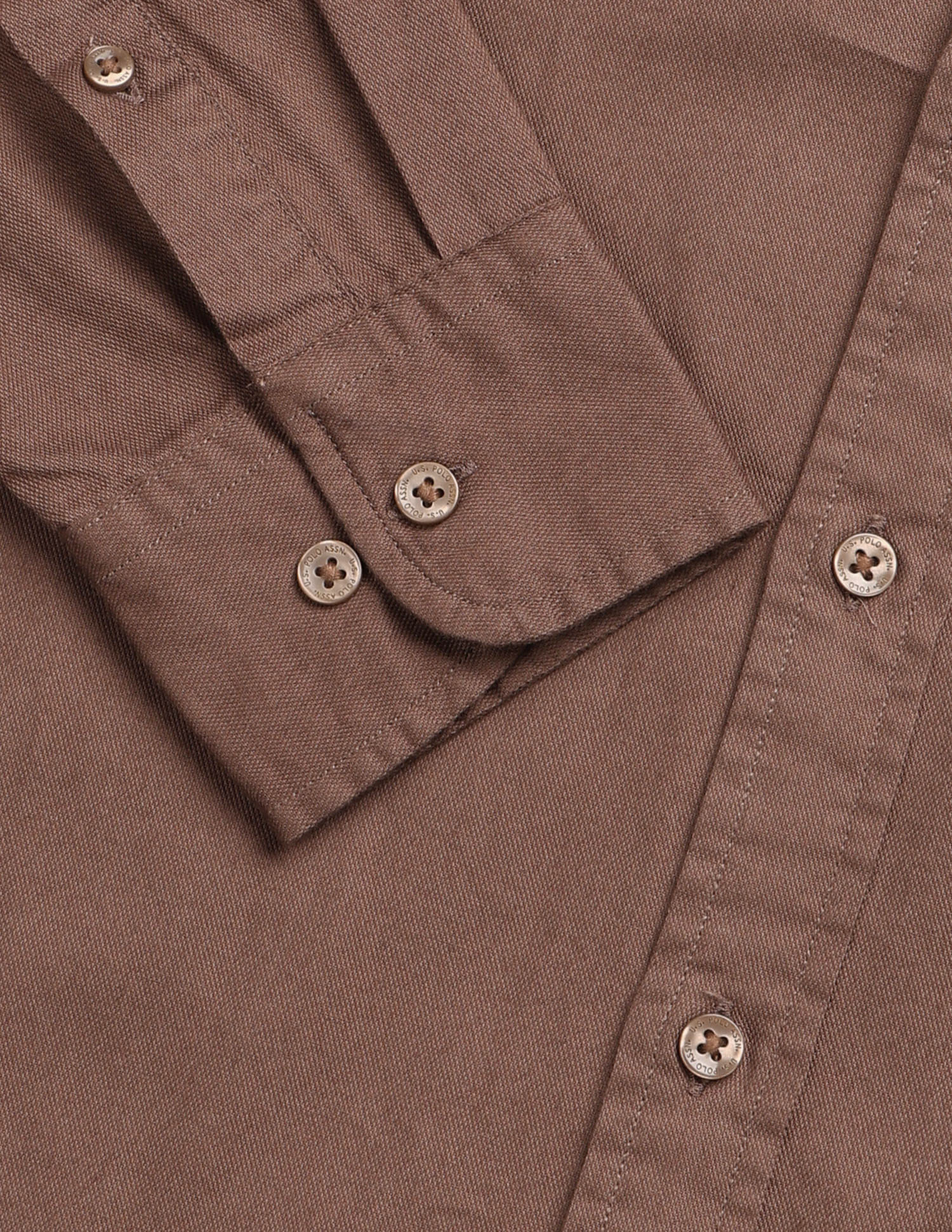Solid Tailored Fit Shirt Brown - U.S. Polo Assn. India | Large