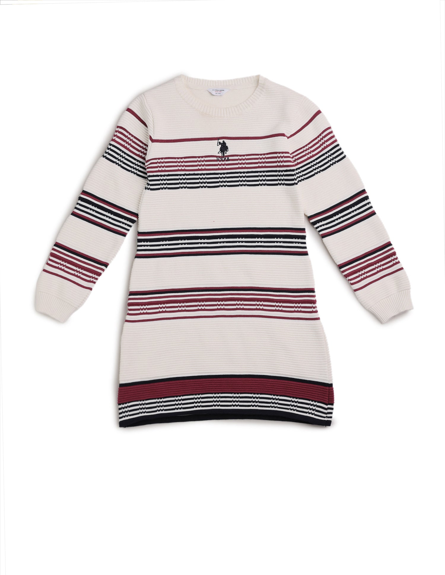 Girls Regular Fit Sweater Dress Off White - U.S. POLO ASSN. | Large