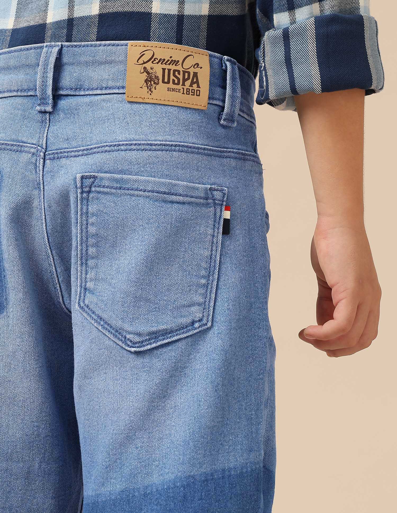 Boys Stone Washed Relaxed Fit Jeans Blue - U.S. POLO ASSN. | Large