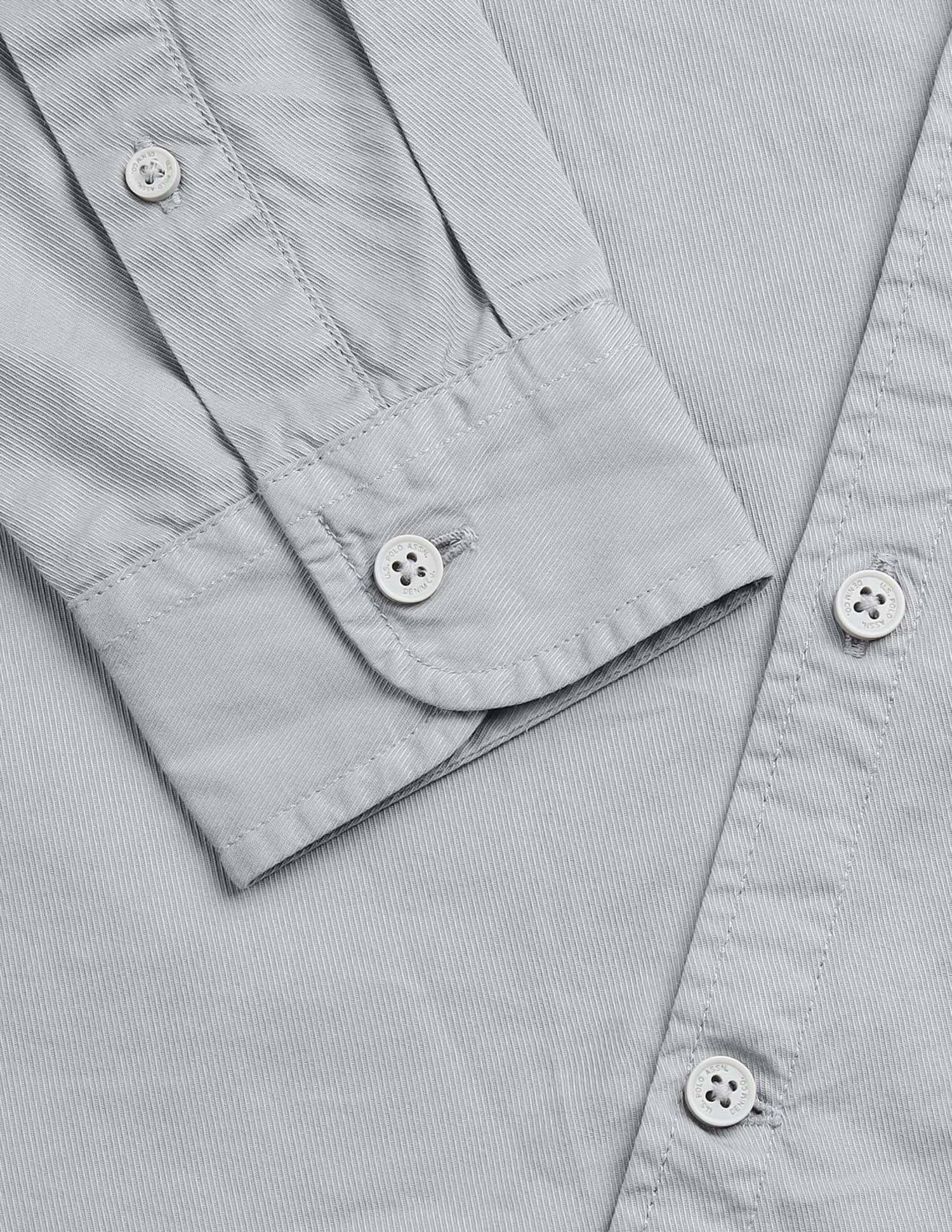 Twill Regular Fit Shirt Grey - U.S. Polo Assn. India | Large