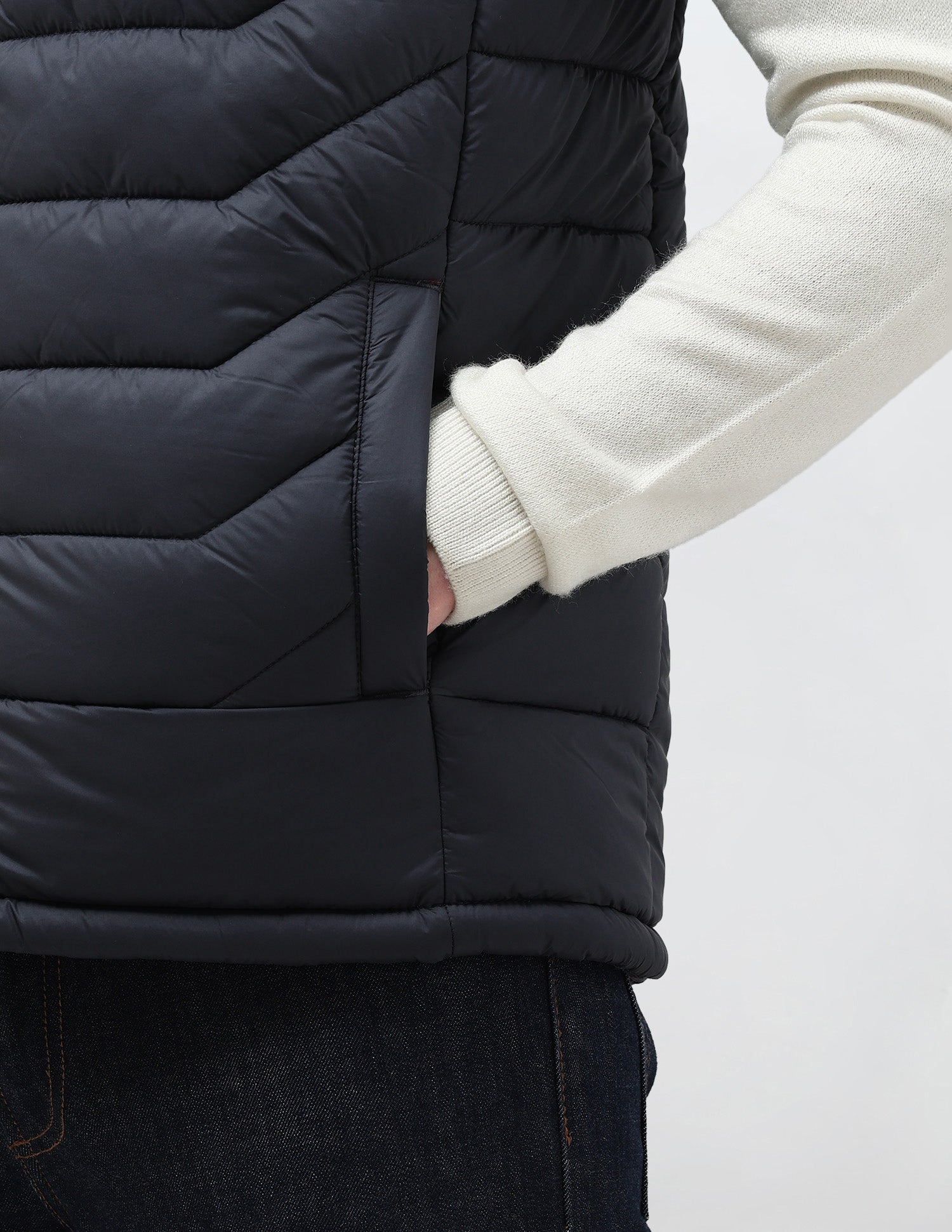 Colour Blocked Removable Hood Puffer Jacket Navy - U.S. POLO ASSN. | Large