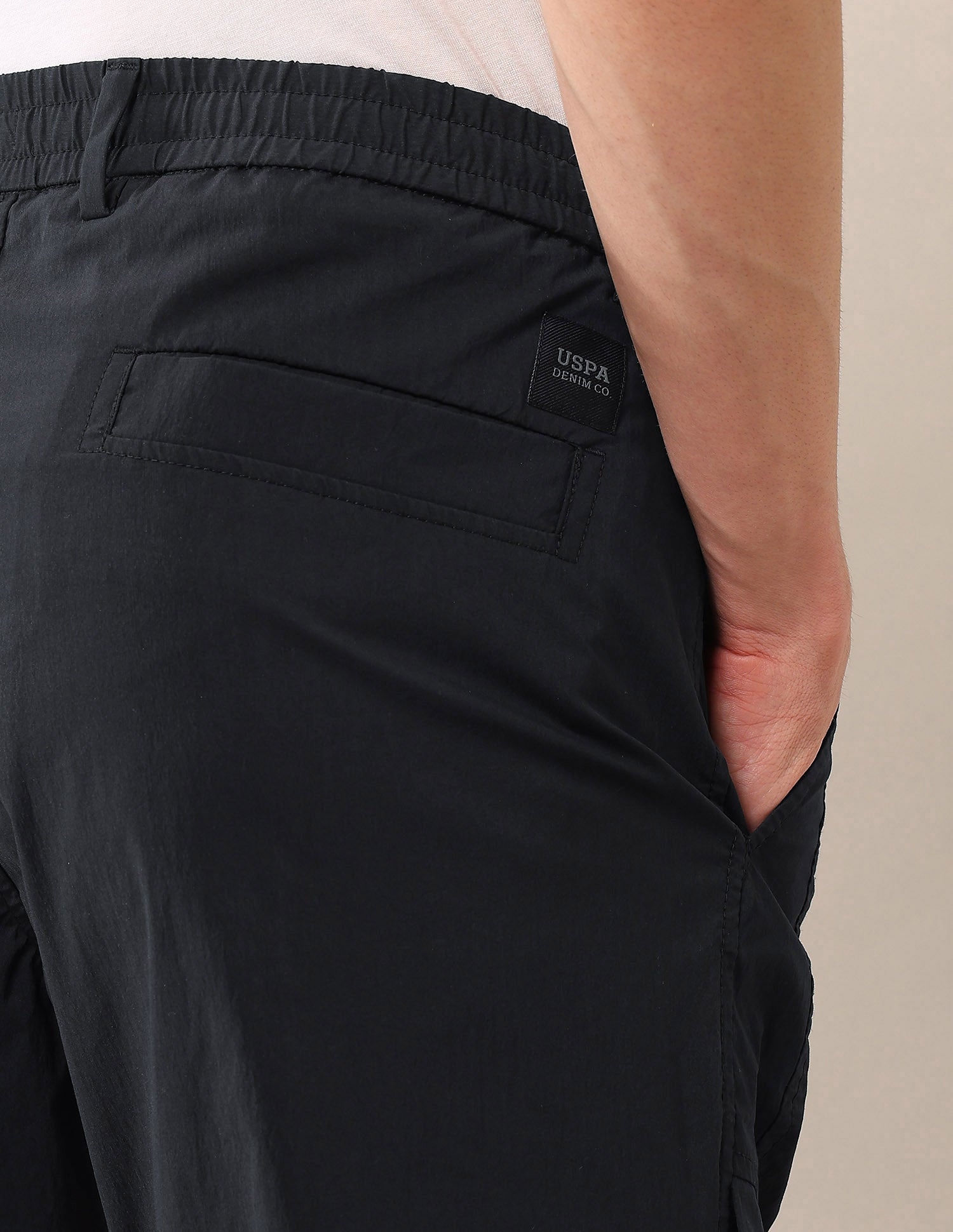 Mid Rise Riley Straight Fit Trousers Black - U.S. Polo Assn. India | Large