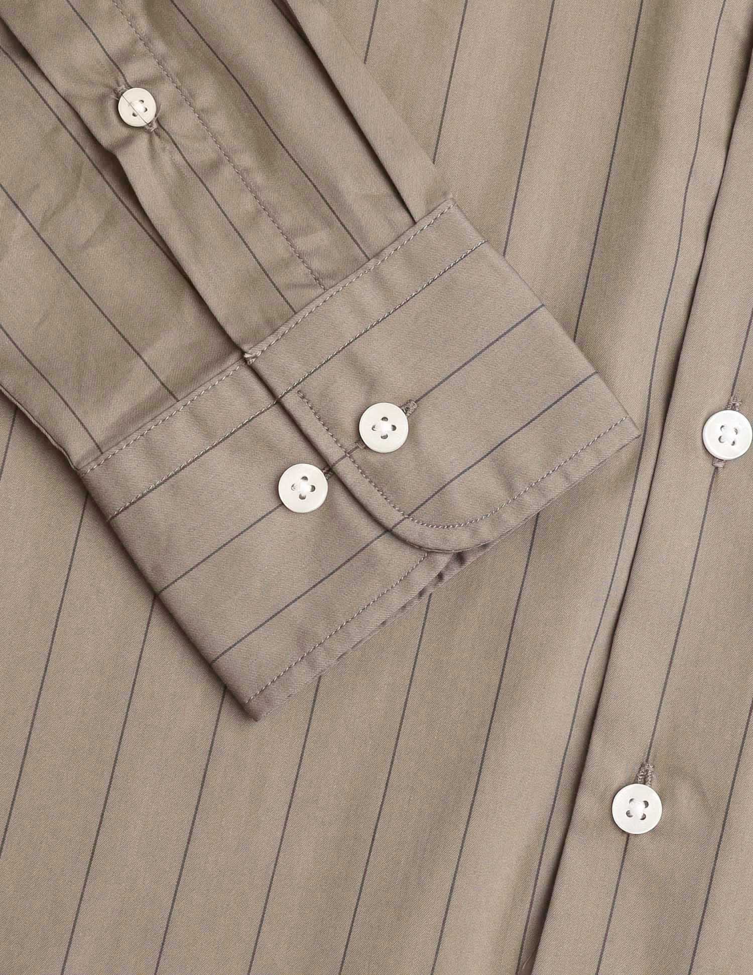 Vertical Striped Tailored Fit Shirt Brown - U.S. Polo Assn. India | Large
